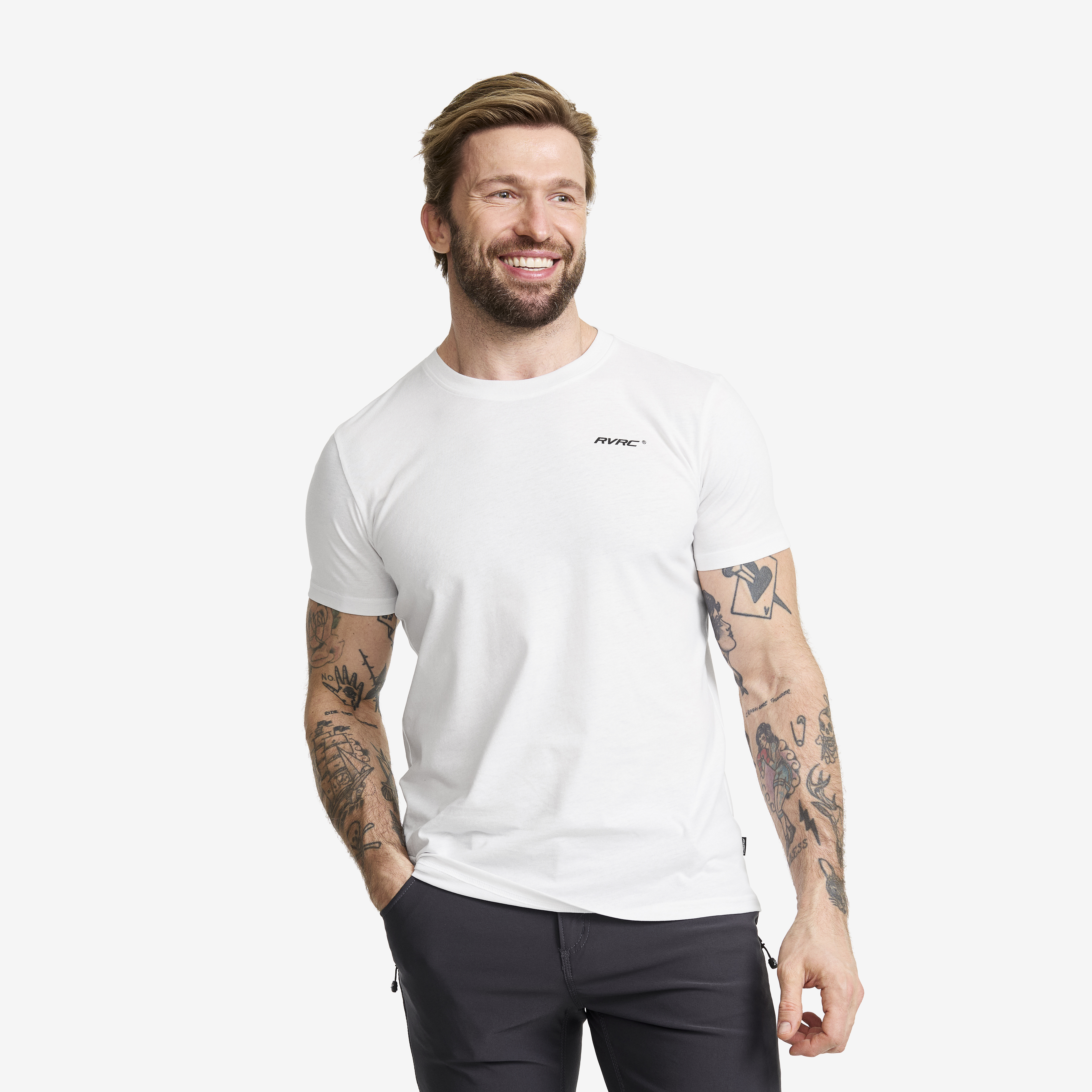 Easy T-shirt Slim Fit White Herr