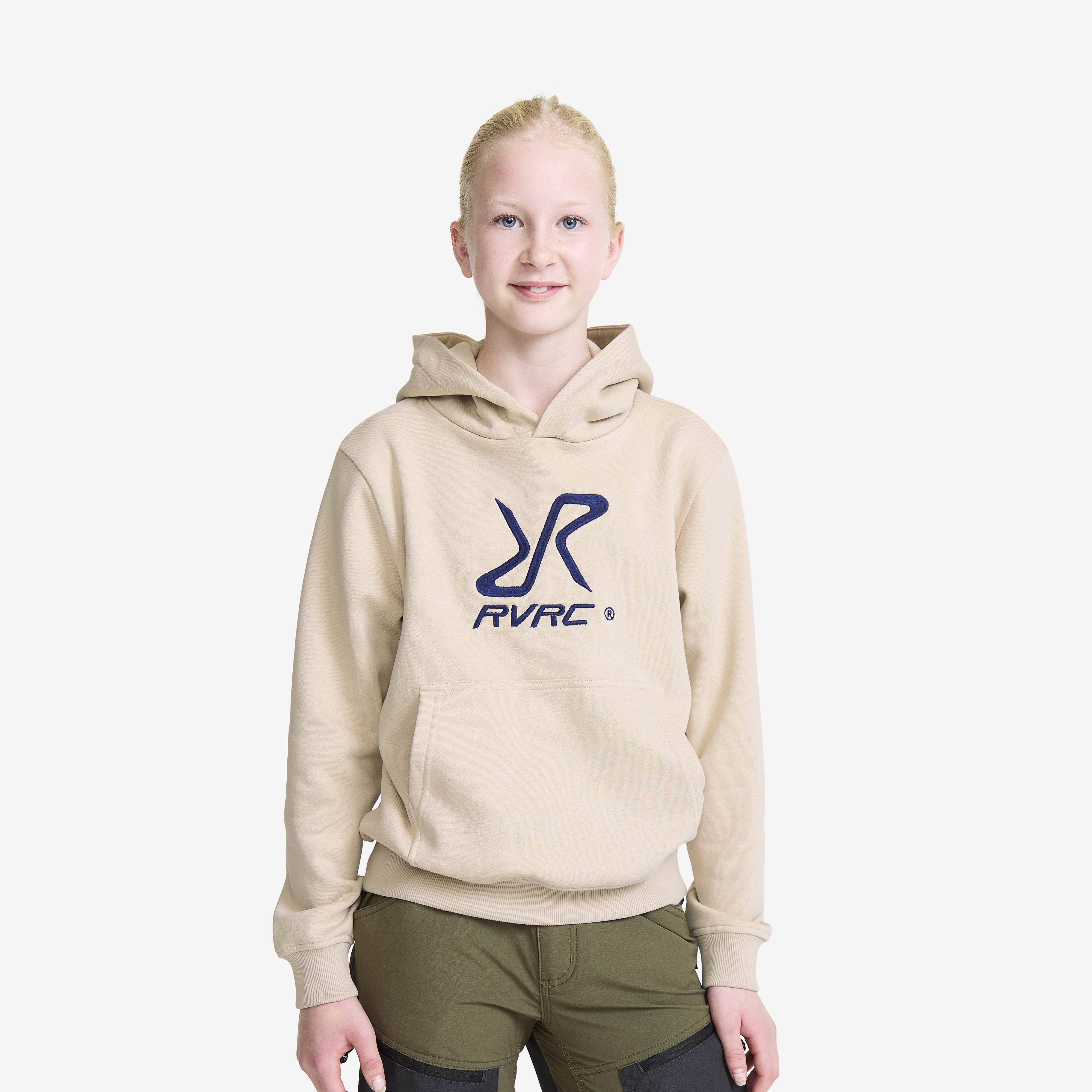 RVRC Hoodie Oatmeal/Navy Dla Nastolatków,