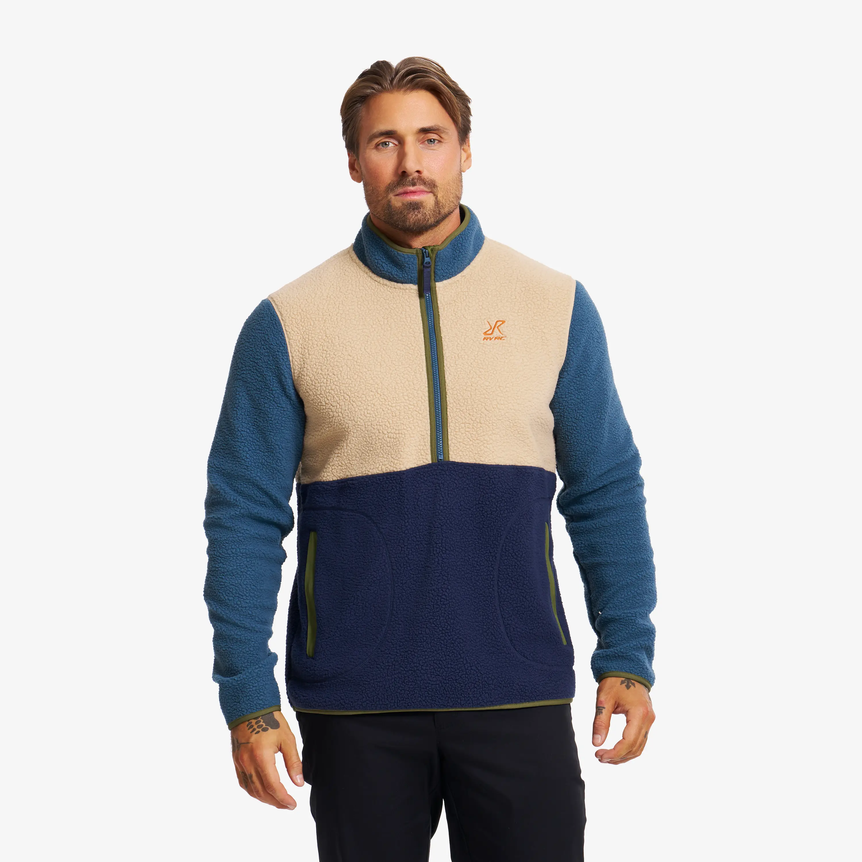 Canyon Half-zip Pile Fleece Orion Blue/Safari Beige Herren, 