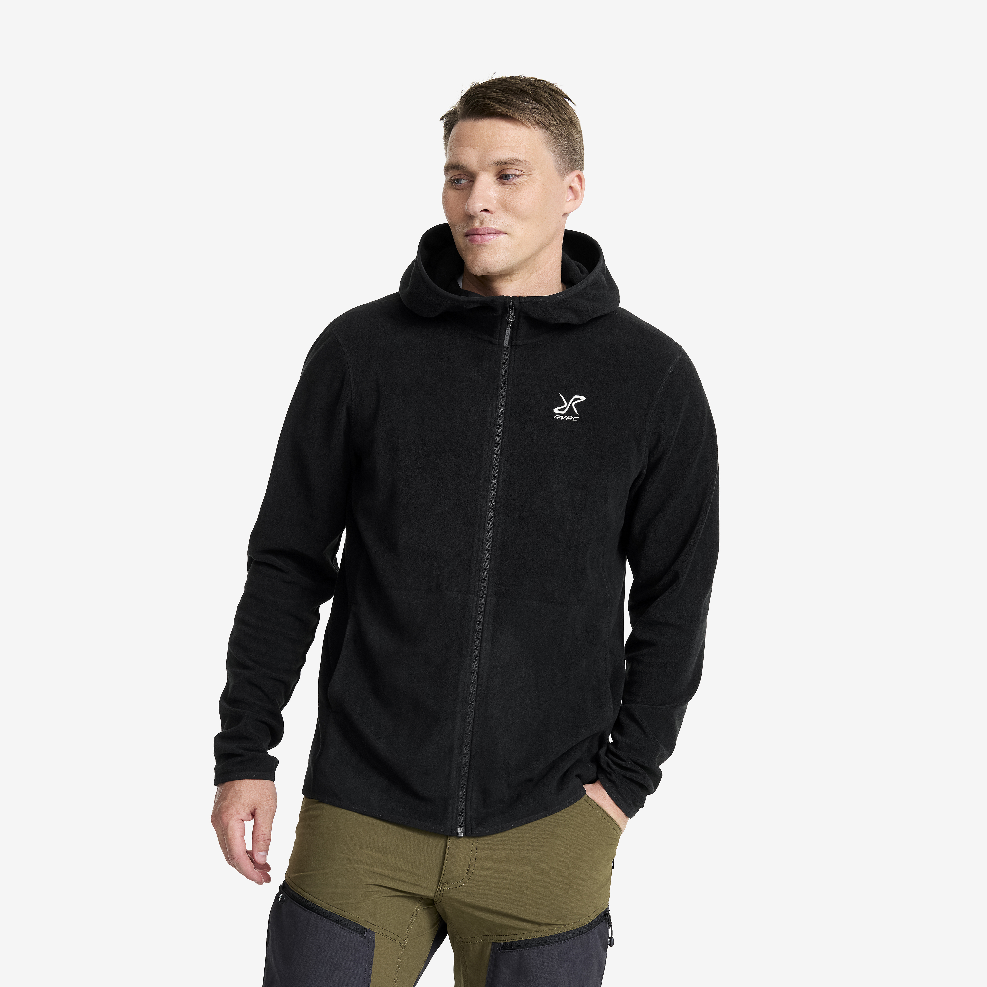 Hiker Fleece Hoodie Herr Black, :XS
