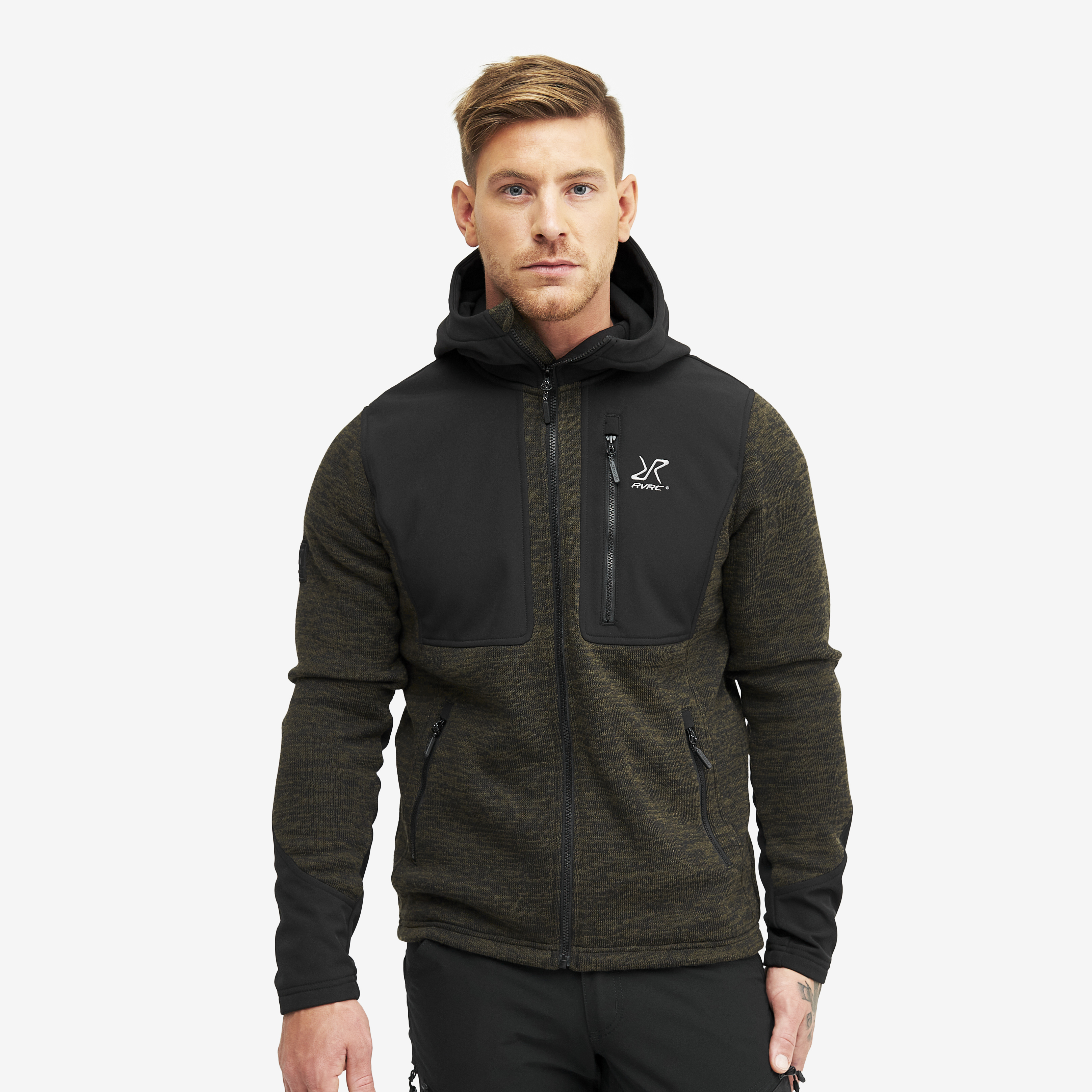 Wander Pro Wool Hoodie - Herr - Dark Olive, Storlek:L - Herr > Tröjor > Hoodies