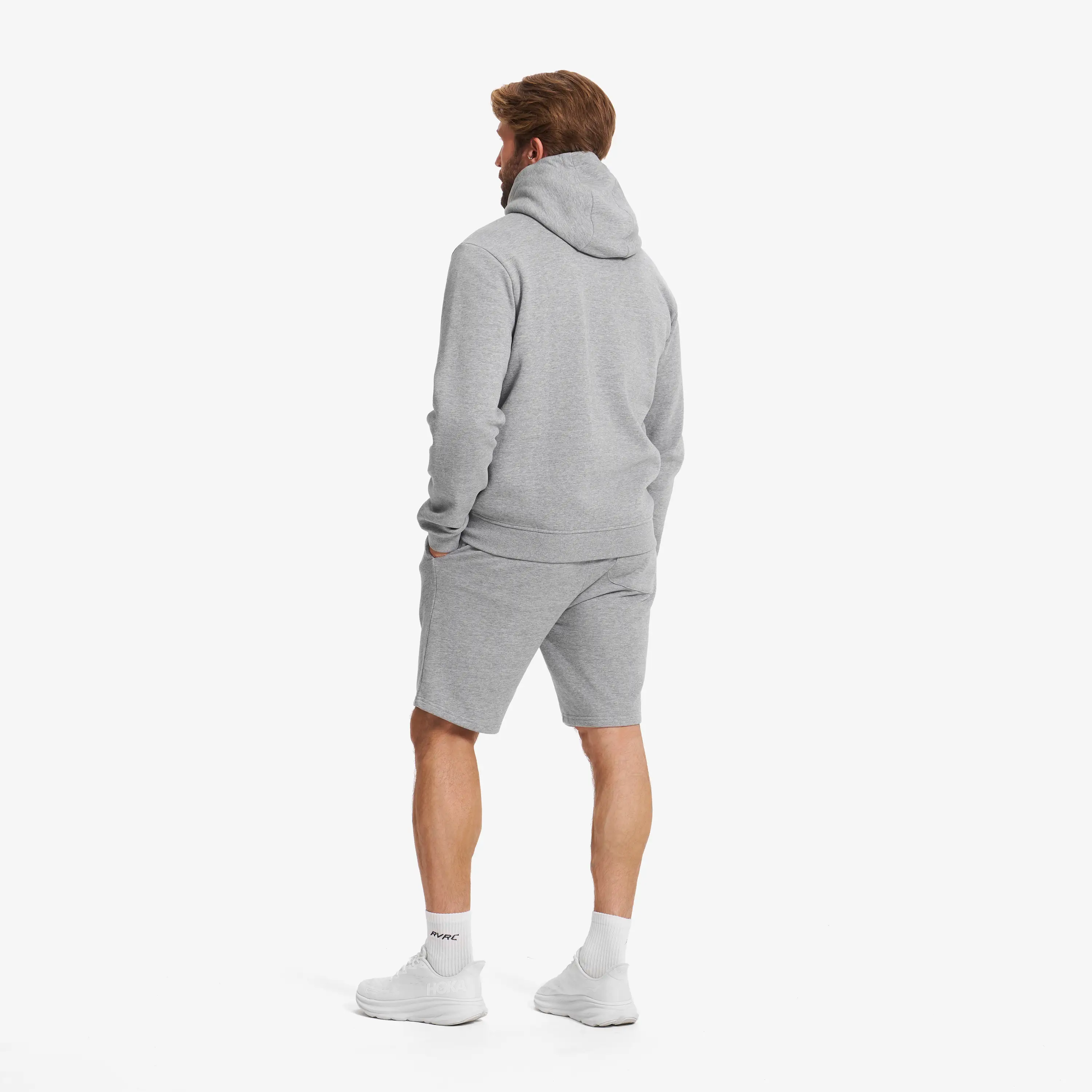 RVRC Full-zip Hoodie Men Grey Melange | RevolutionRace