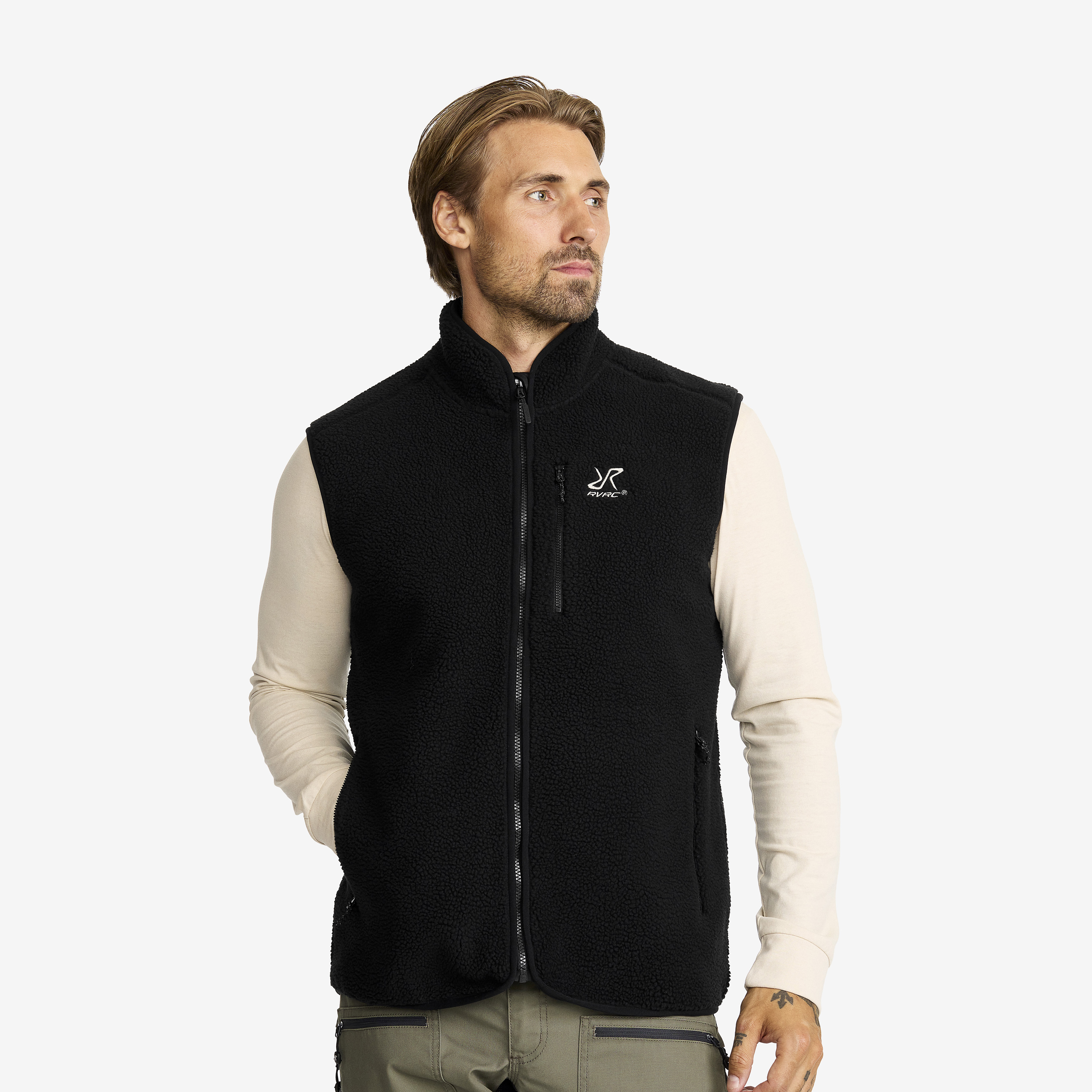 Canyon Full-zip Pile Fleece Vest – Herr – Black Storlek:M – Herr > Tröjor > Fleece