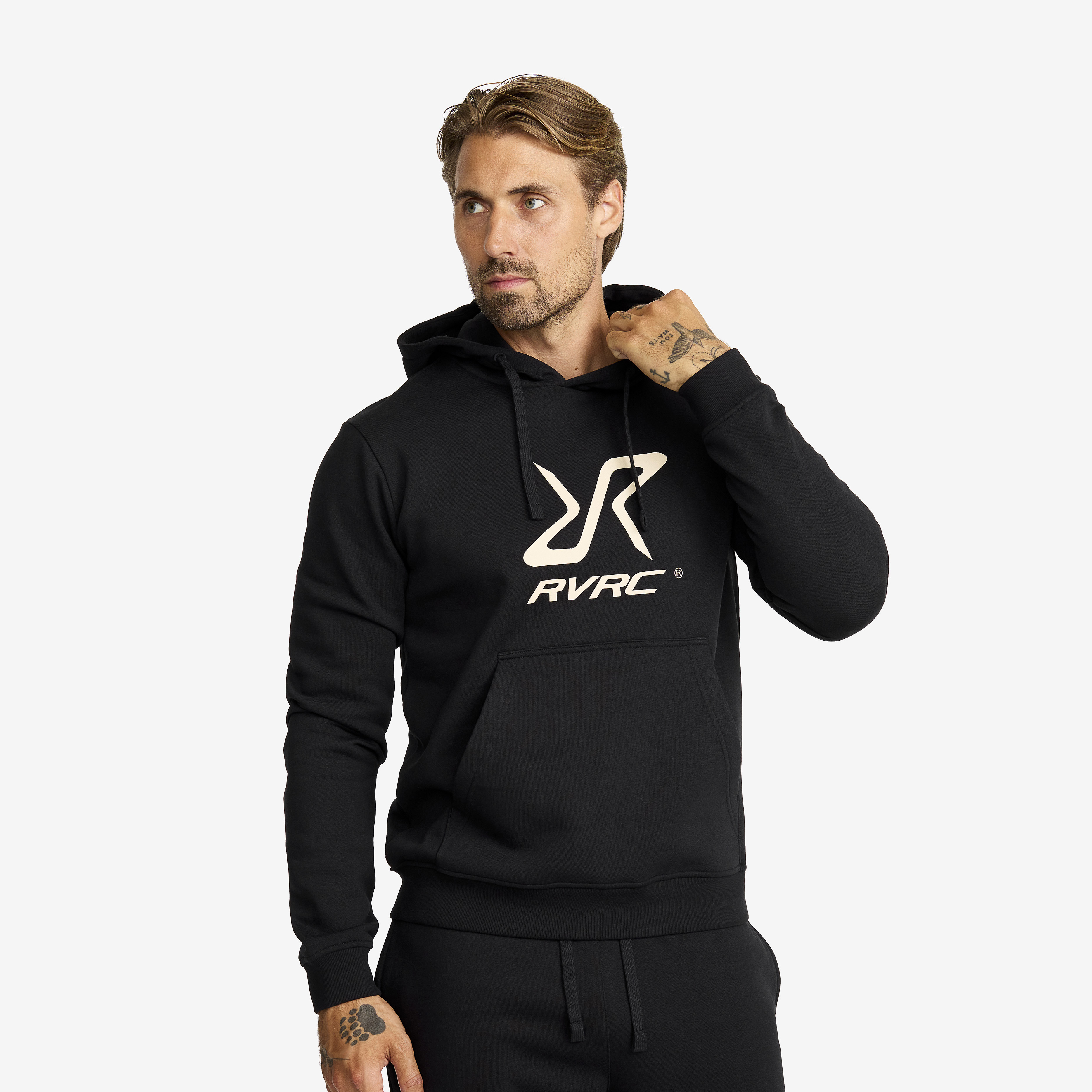 RVRC Hoodie Herr Black/Oatmeal, :S