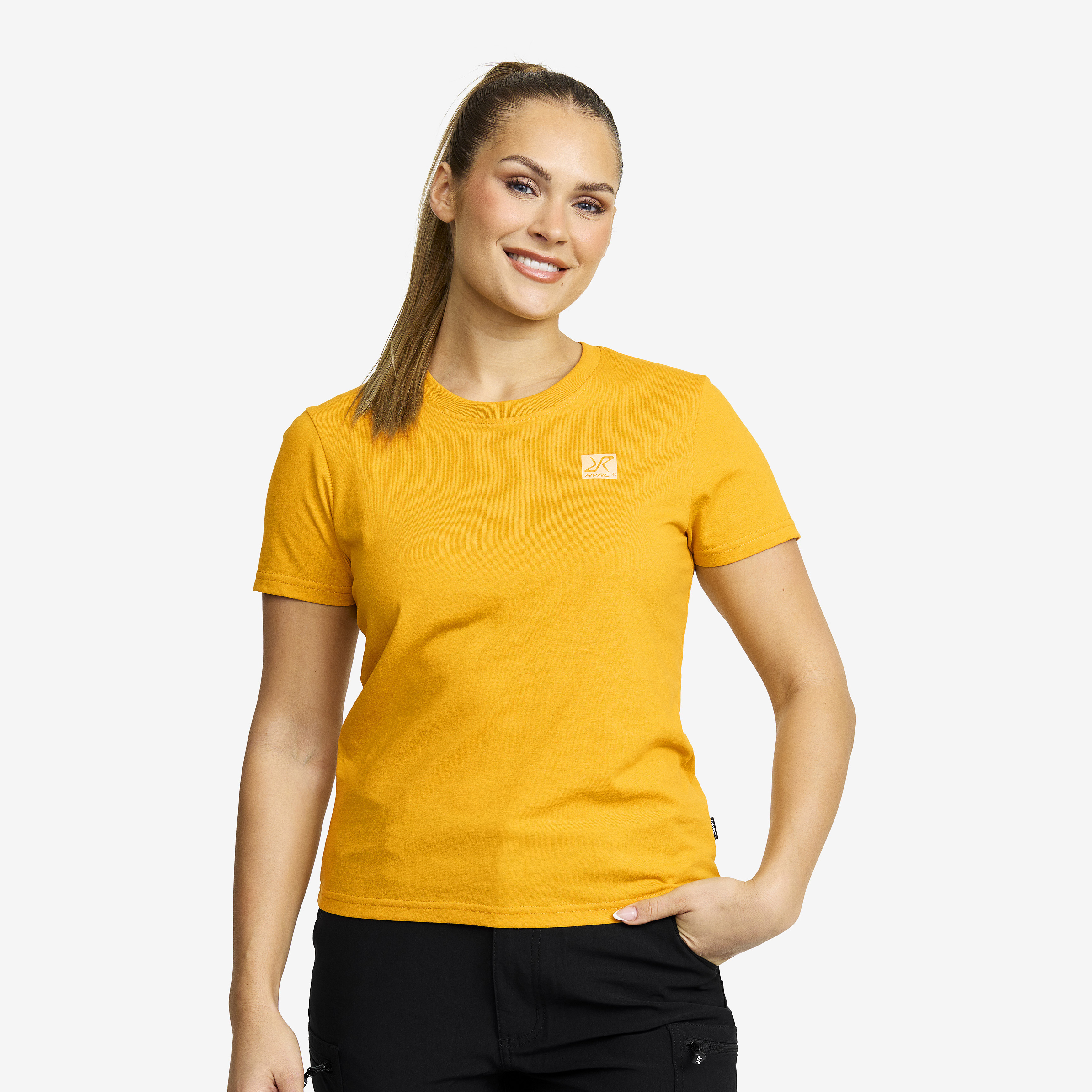Easy Slim Fit T-shirt Golden Yellow Damskie,