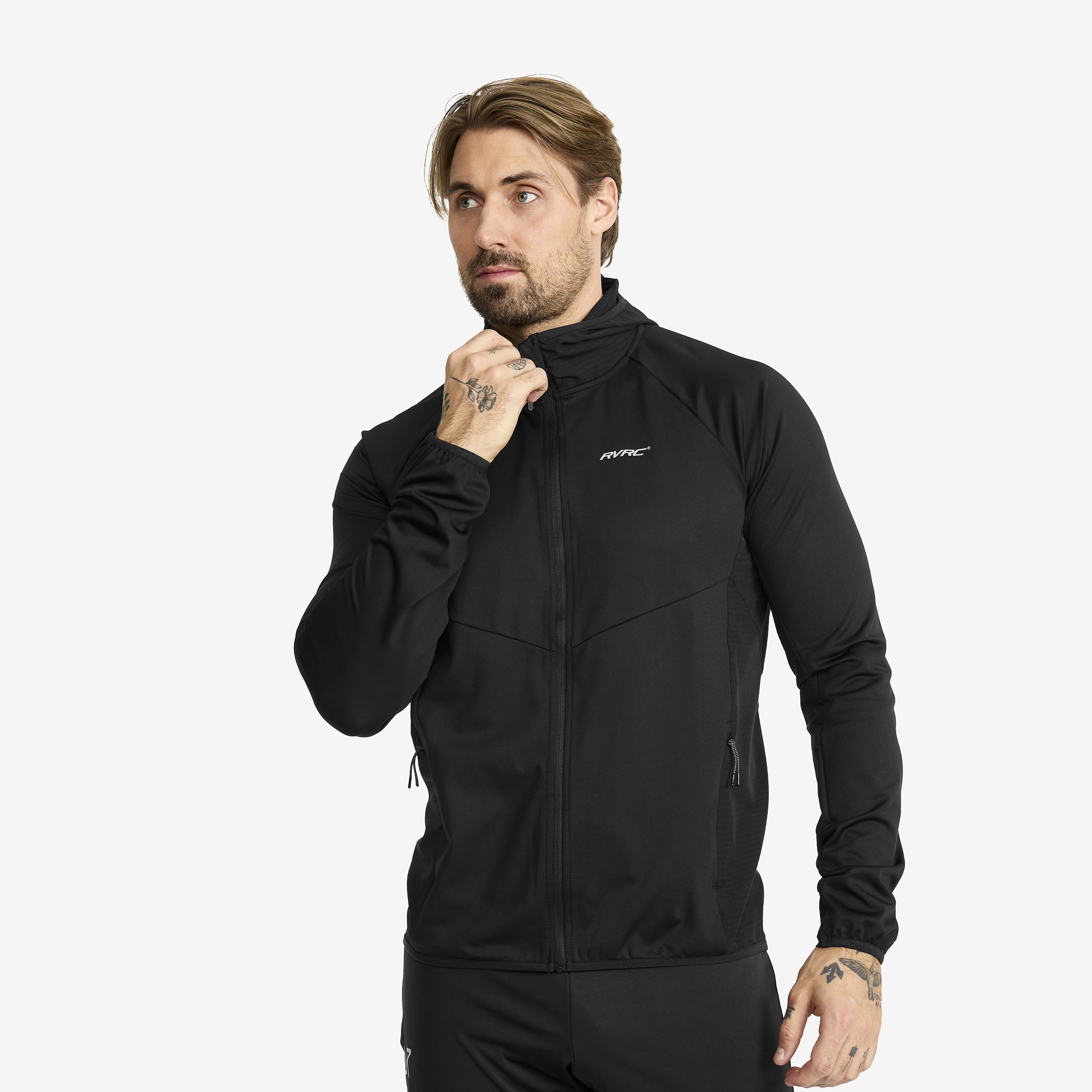 Pace Hooded Wind Jacket Black Herre,