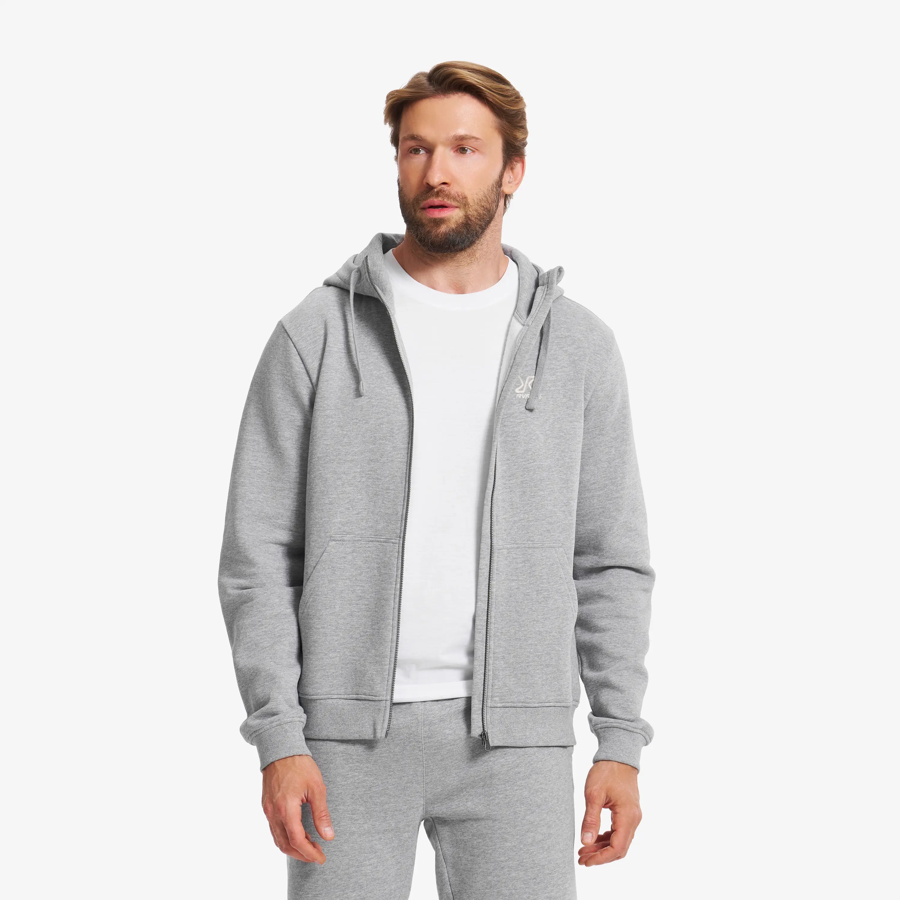 RVRC Full-zip Hoodie Grey Melange Men, 