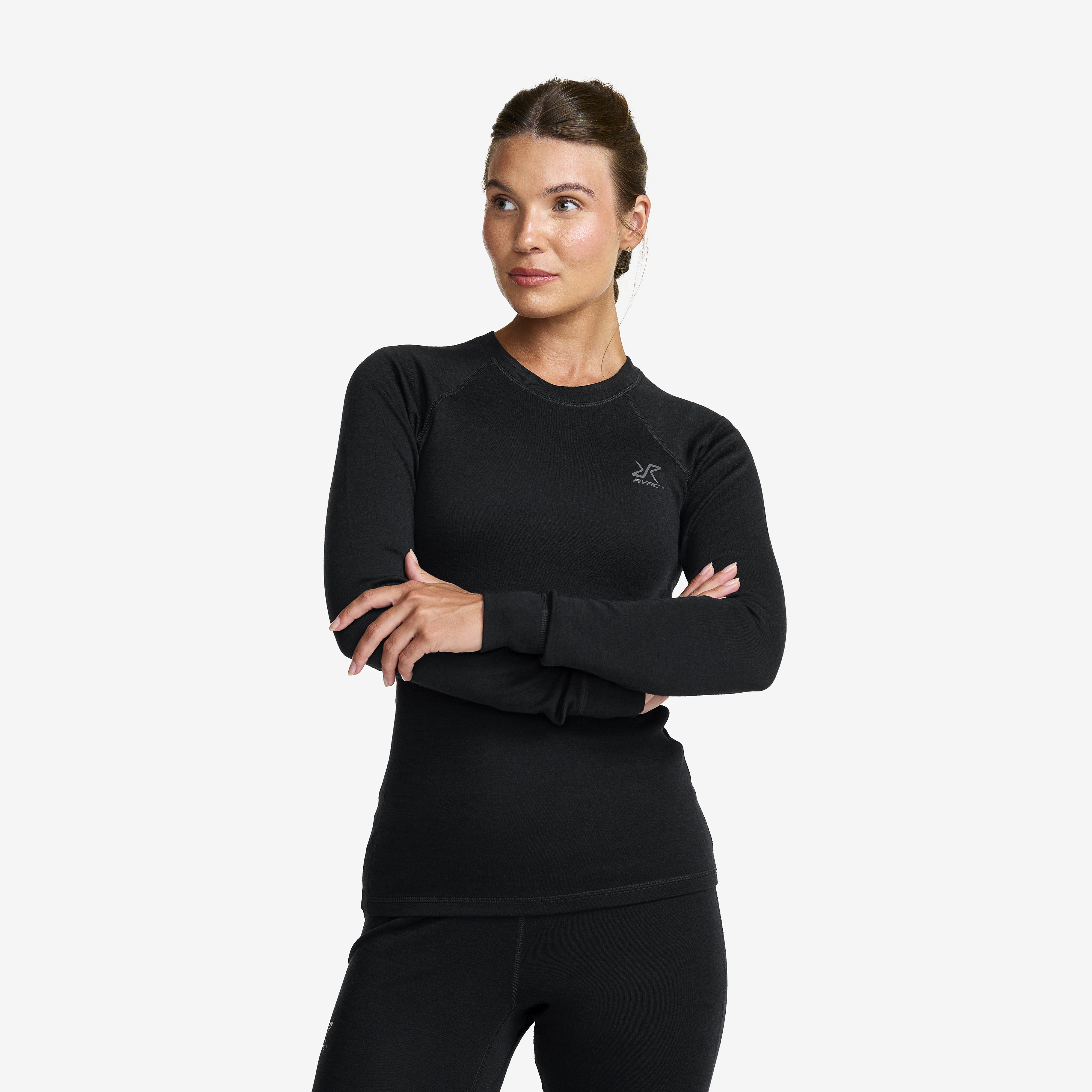 Route Merino Warm Base Layer Top Black Donna, 