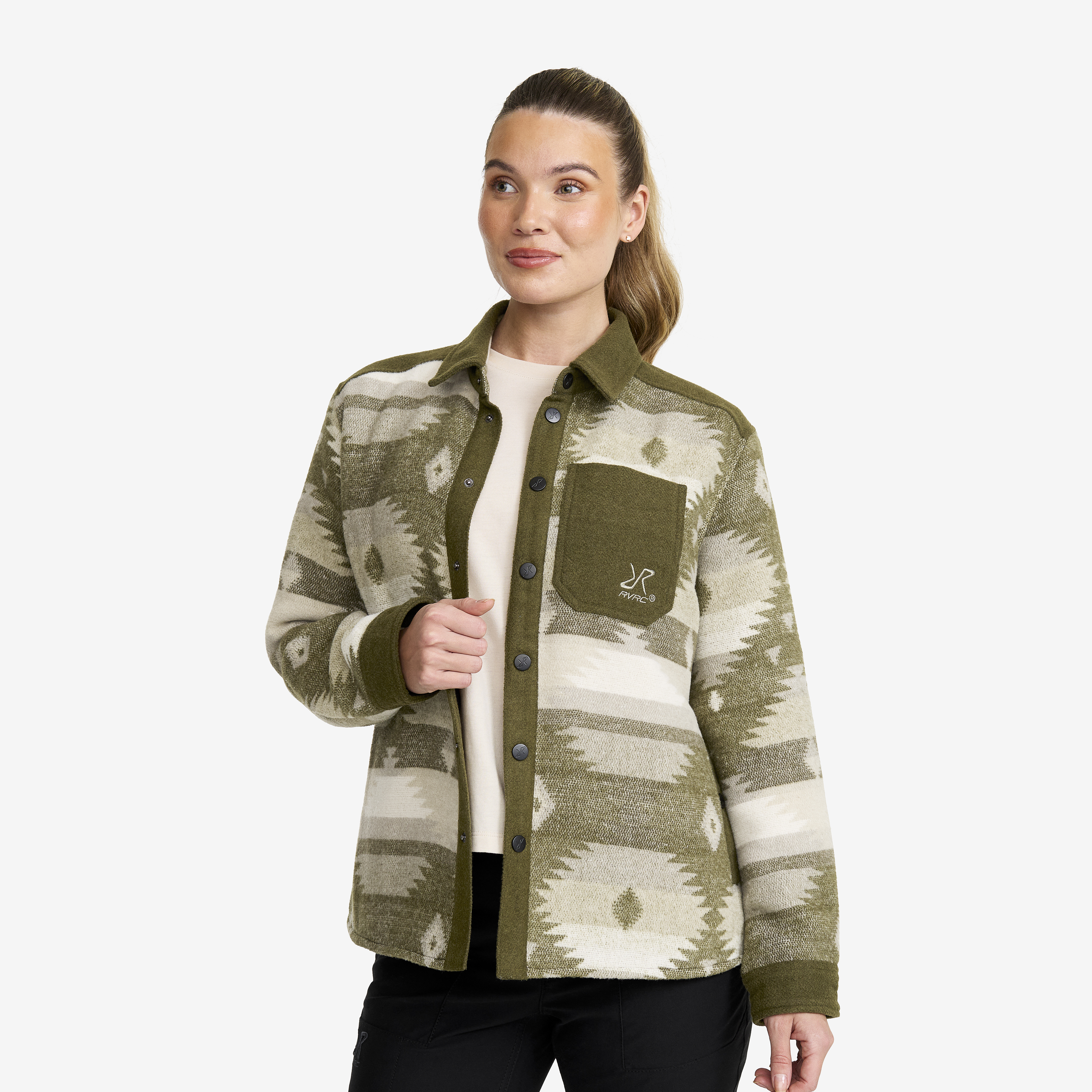 Highland Warm Overshirt Grape Leaf/Oatmeal Women