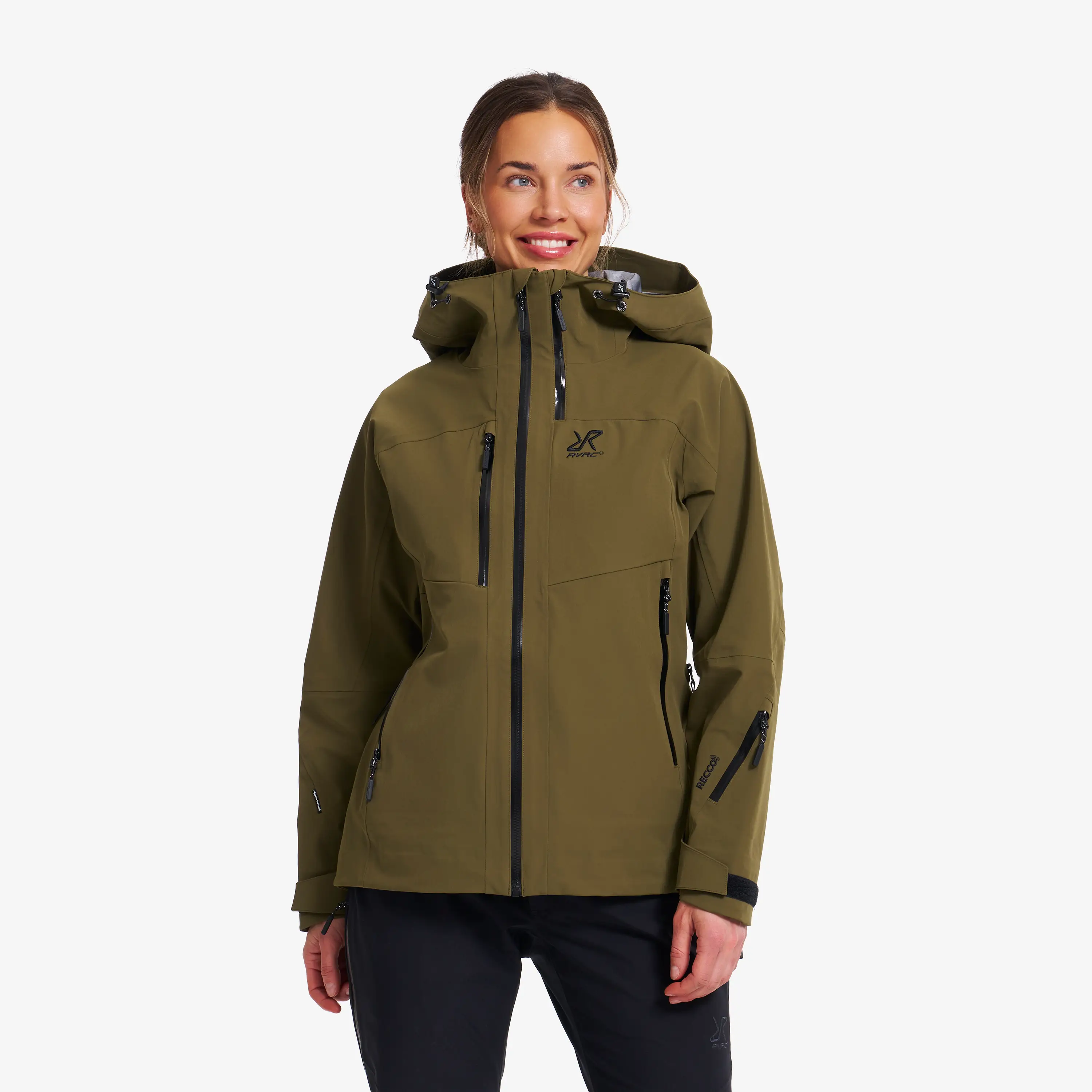 Cyclone 3L Shell Jacket Dark Olive Dame, 