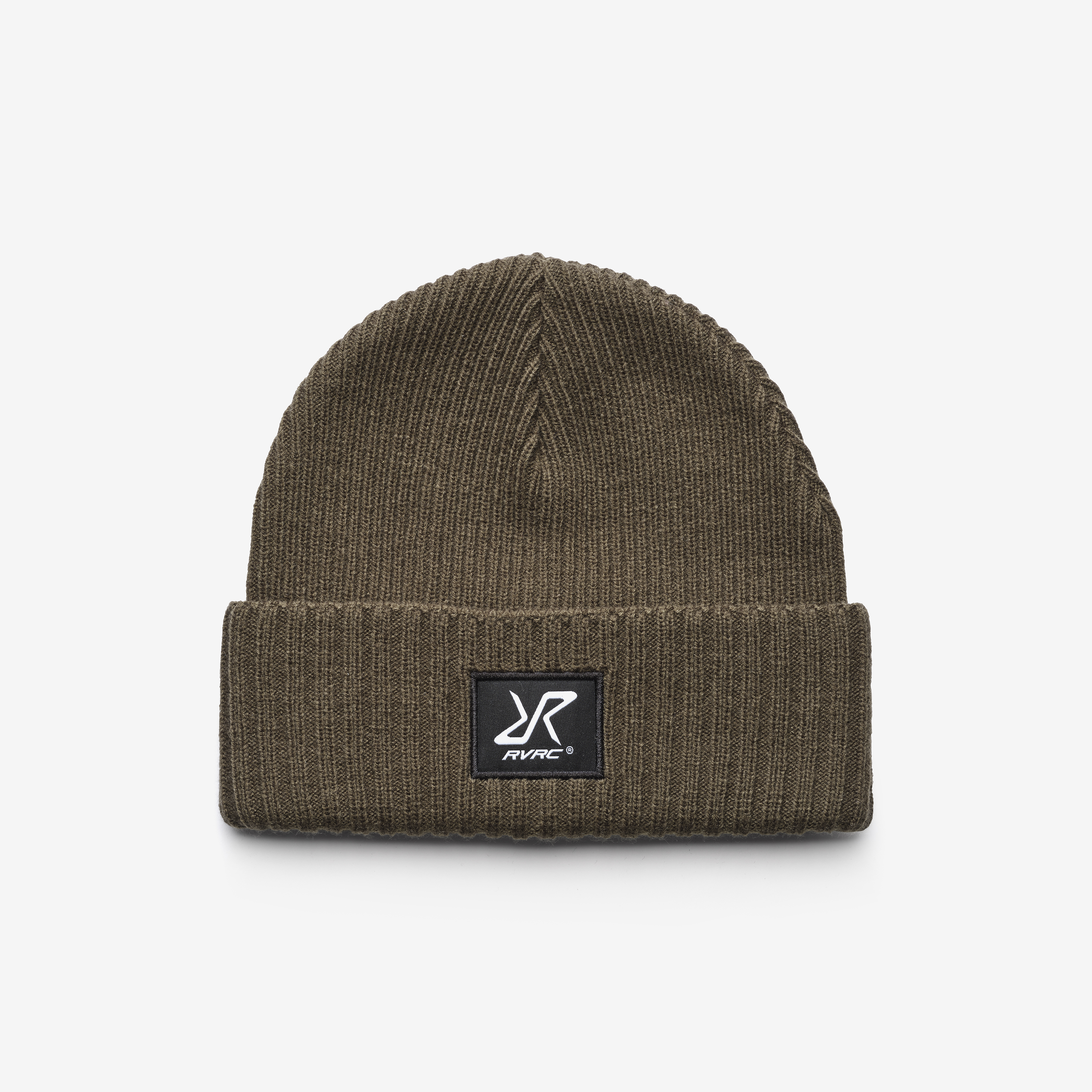 Ribbed Patch Beanie Mud, 