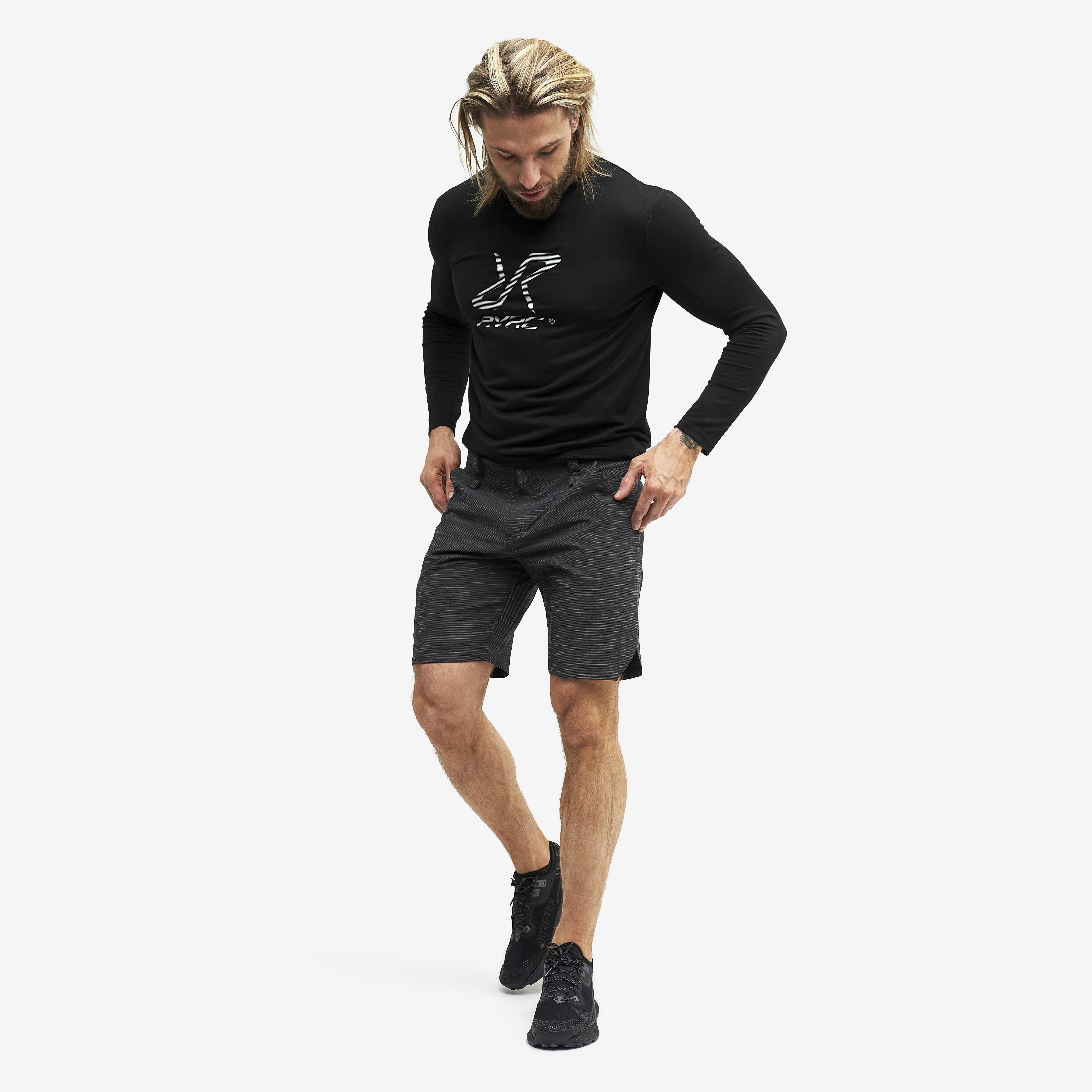超高品質で人気の Hike & RevolutionRace | Black Męskie Shorts Dive Hiking&OutdoorRecreation