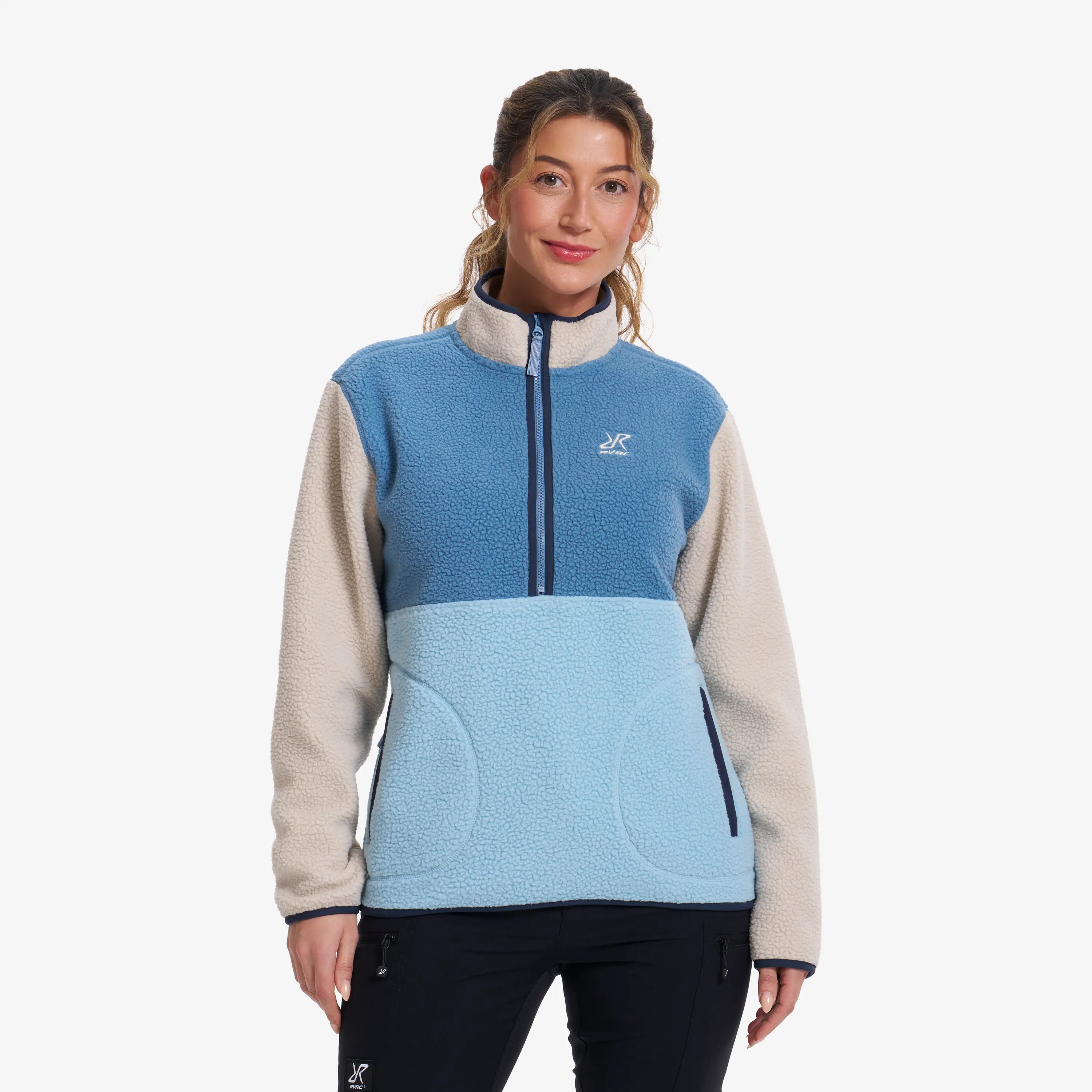 Canyon Half-zip Pile Fleece Dame Captain's Blue/Peyote, Størrelse:2XL - Dame > Overdele > Fleece & Midlayers