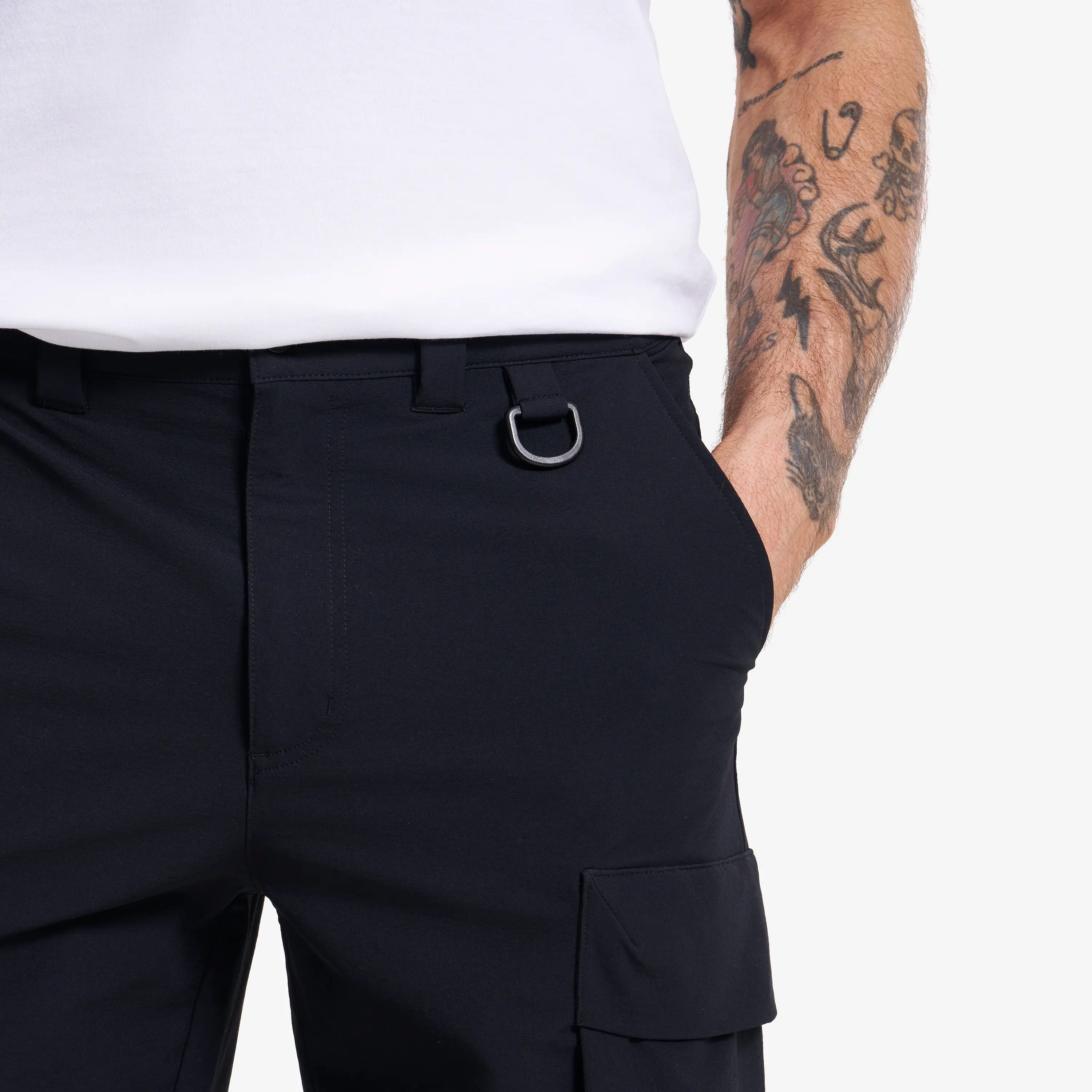 Zenith Wide Leg Cargo Pants Men Black | RevolutionRace