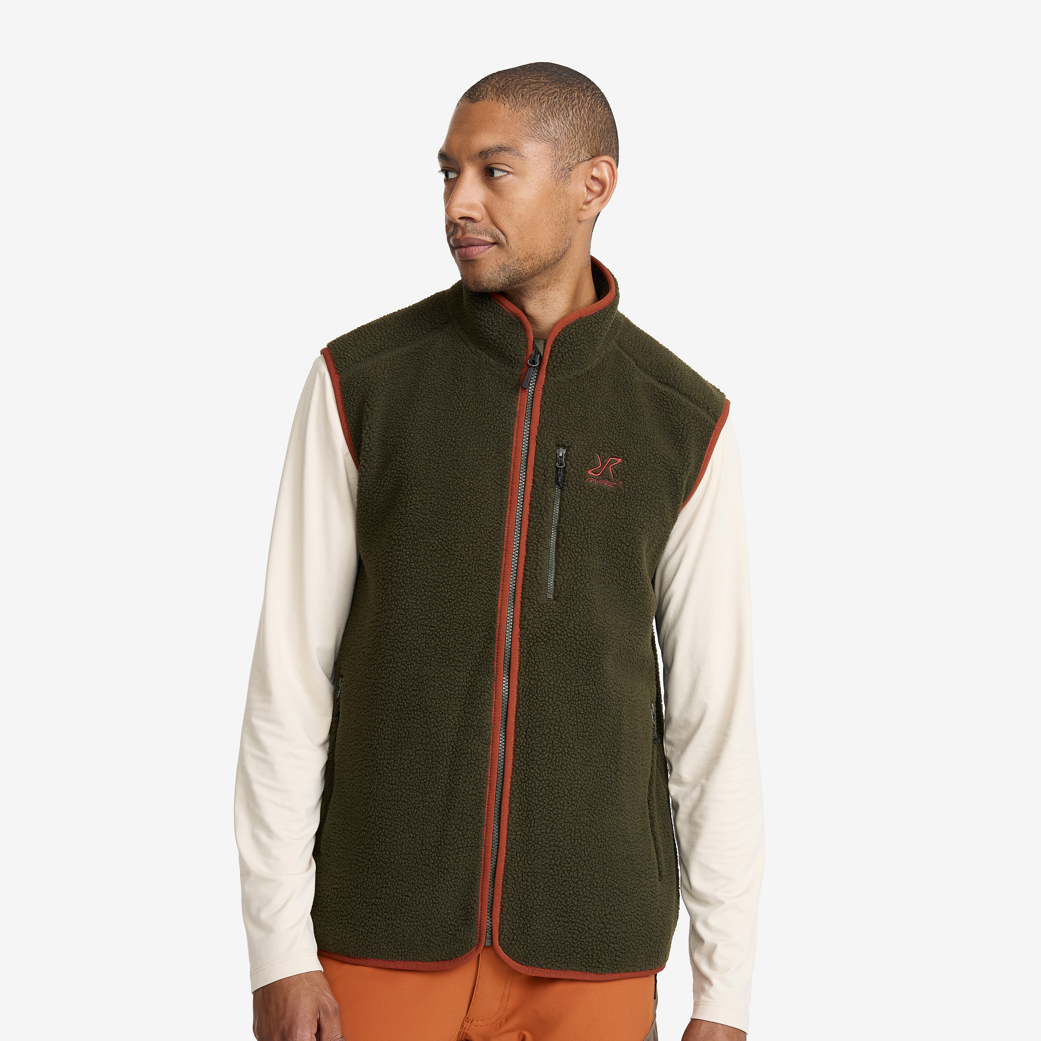 Canyon Full-zip Pile Fleece Vest – Herr – Forest Night/Rusty Orange Storlek:XL – Herr > Tröjor > Fleece