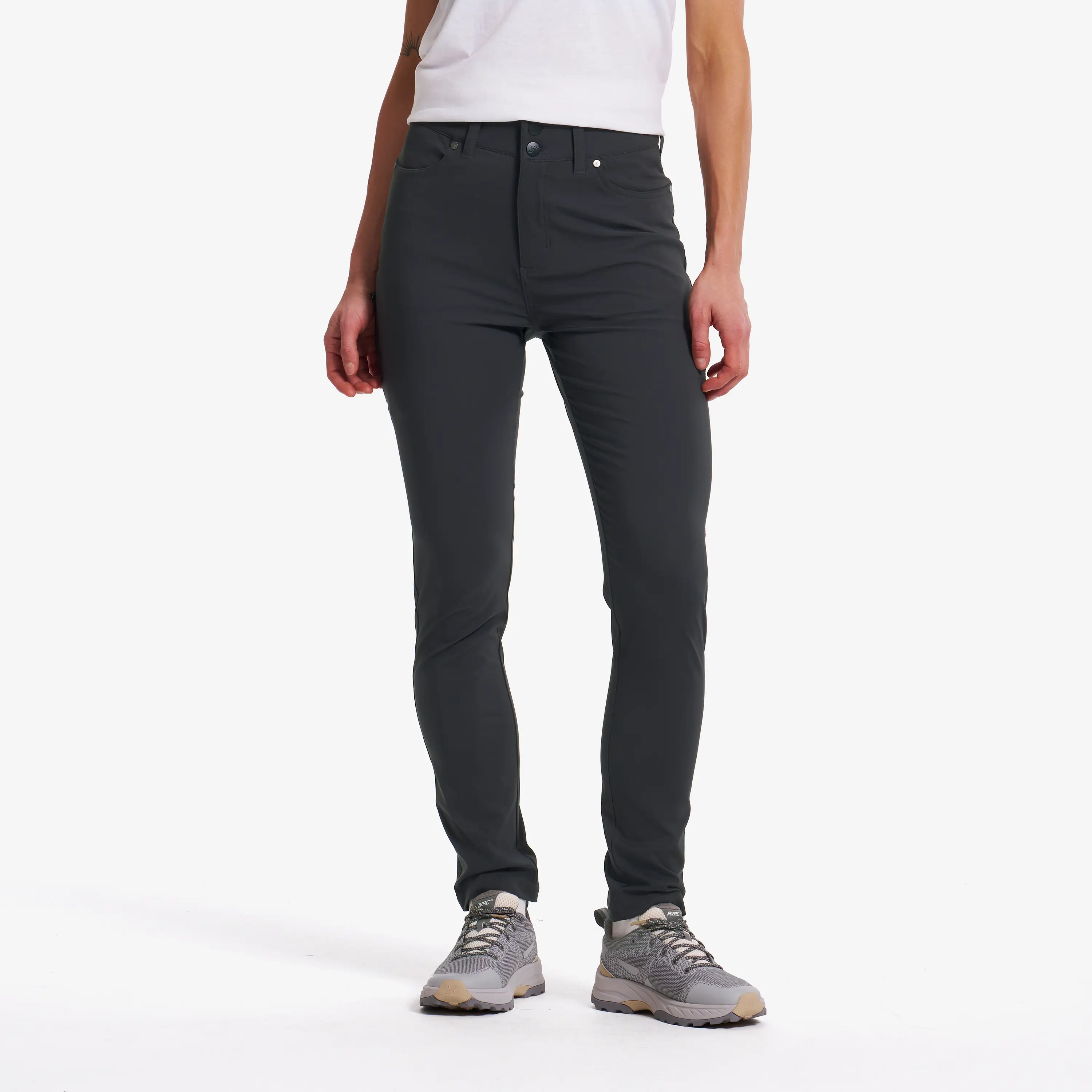 Root High-waist Stretch Jeans Dame Anthracite