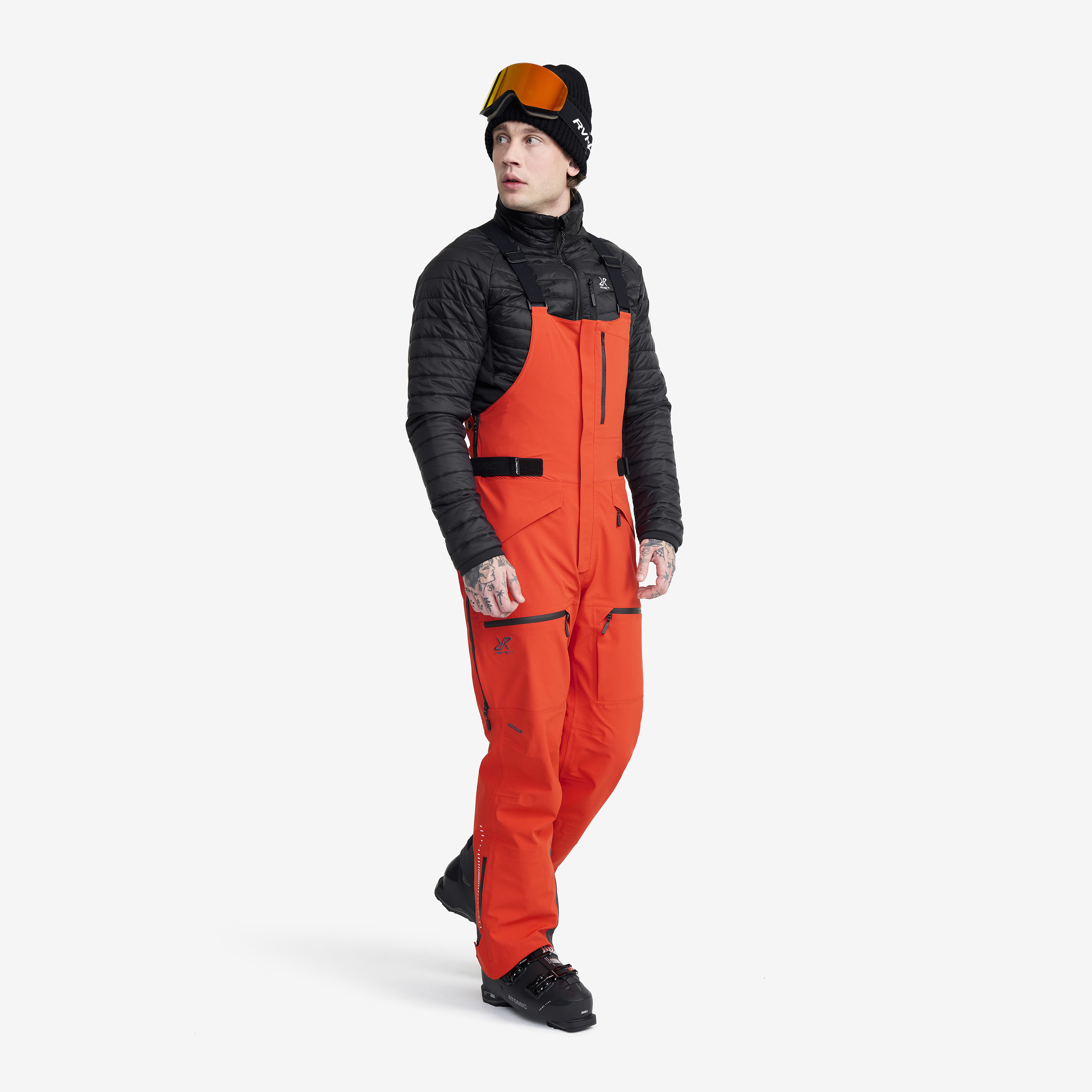 Atlas 3L Ski Bib Pants – Herr – Lava Storlek:M – Vinterbyxor