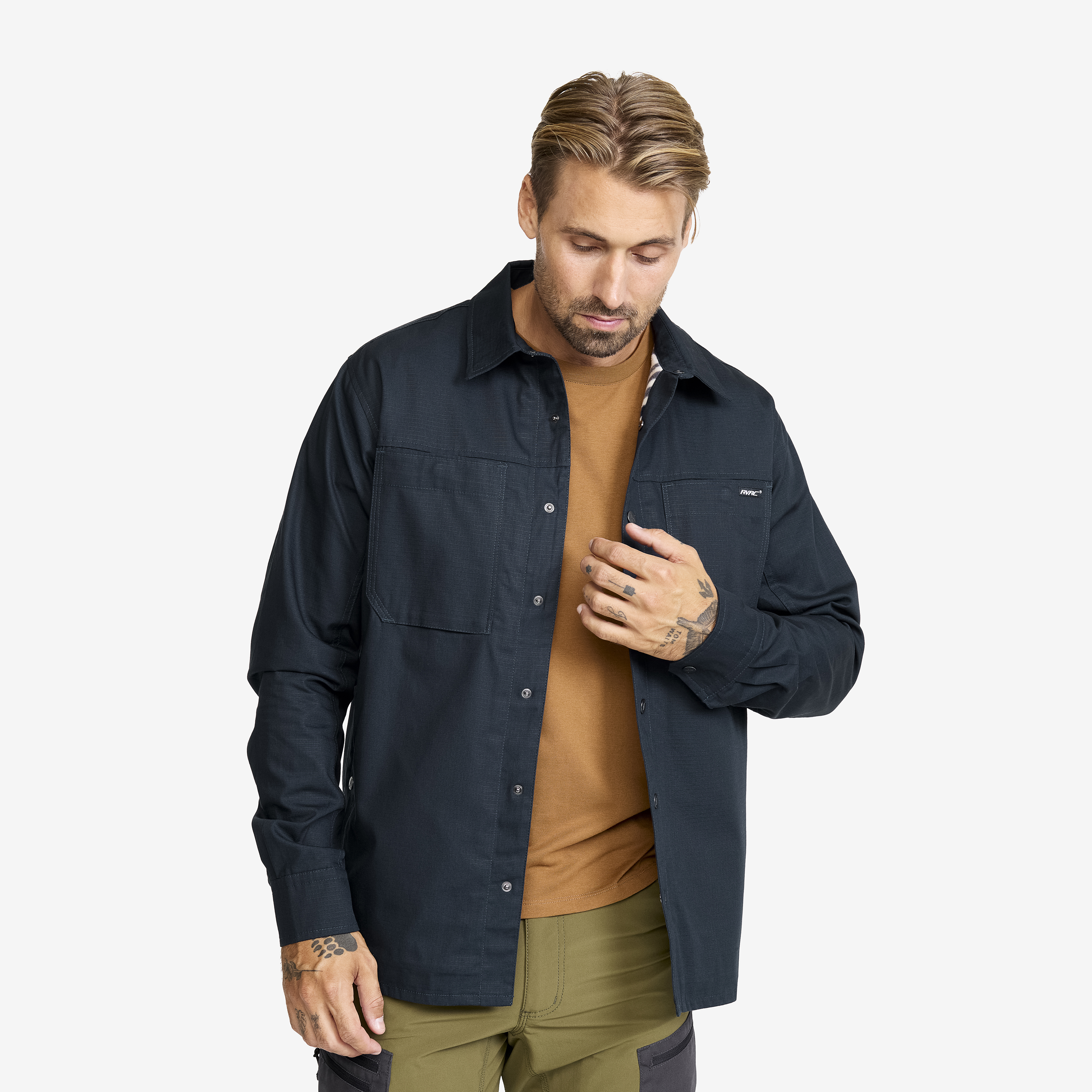 Outback Fleece Lined Overshirt Blueberry Heren,