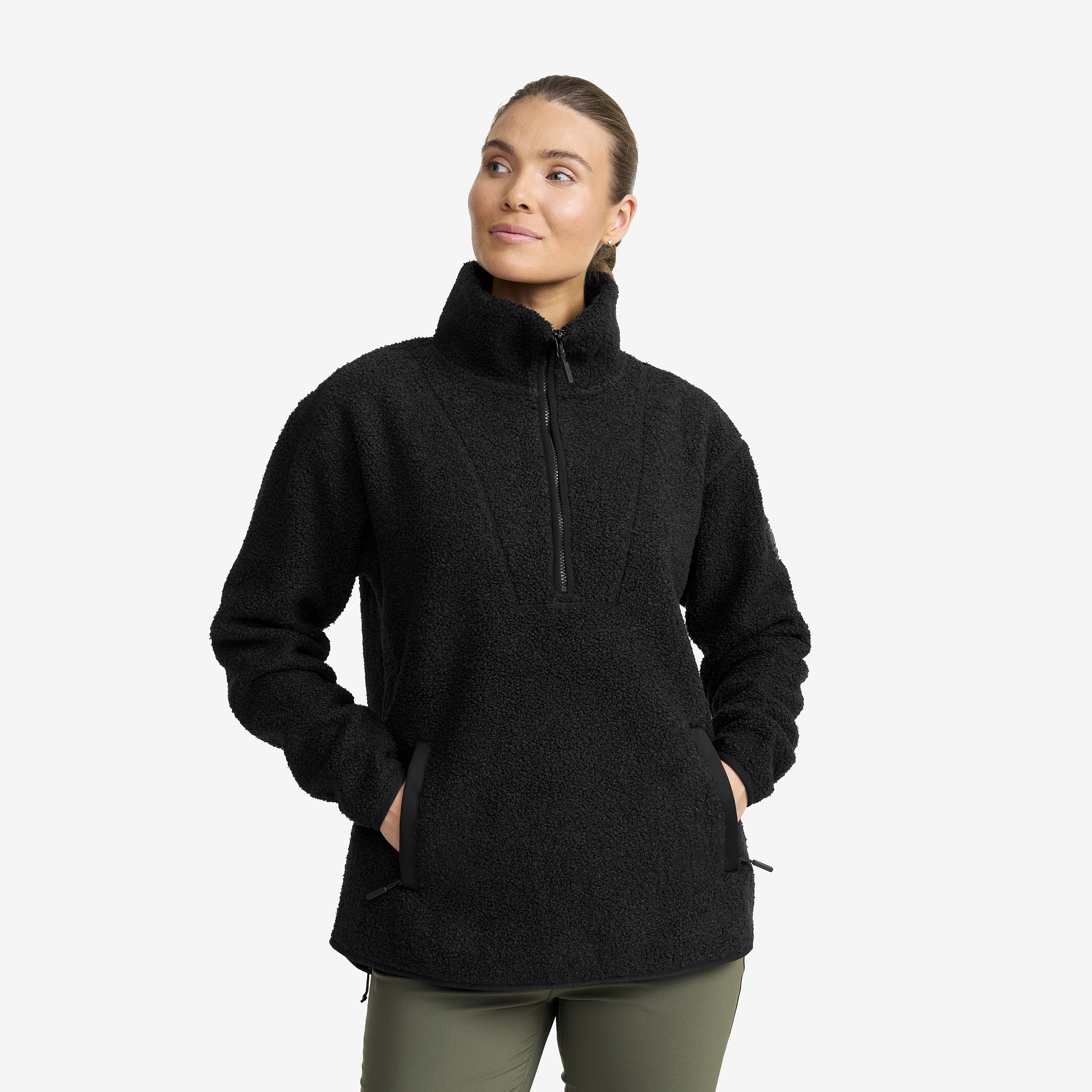 Bigfoot Half-zip Pile Fleece Black Damen,