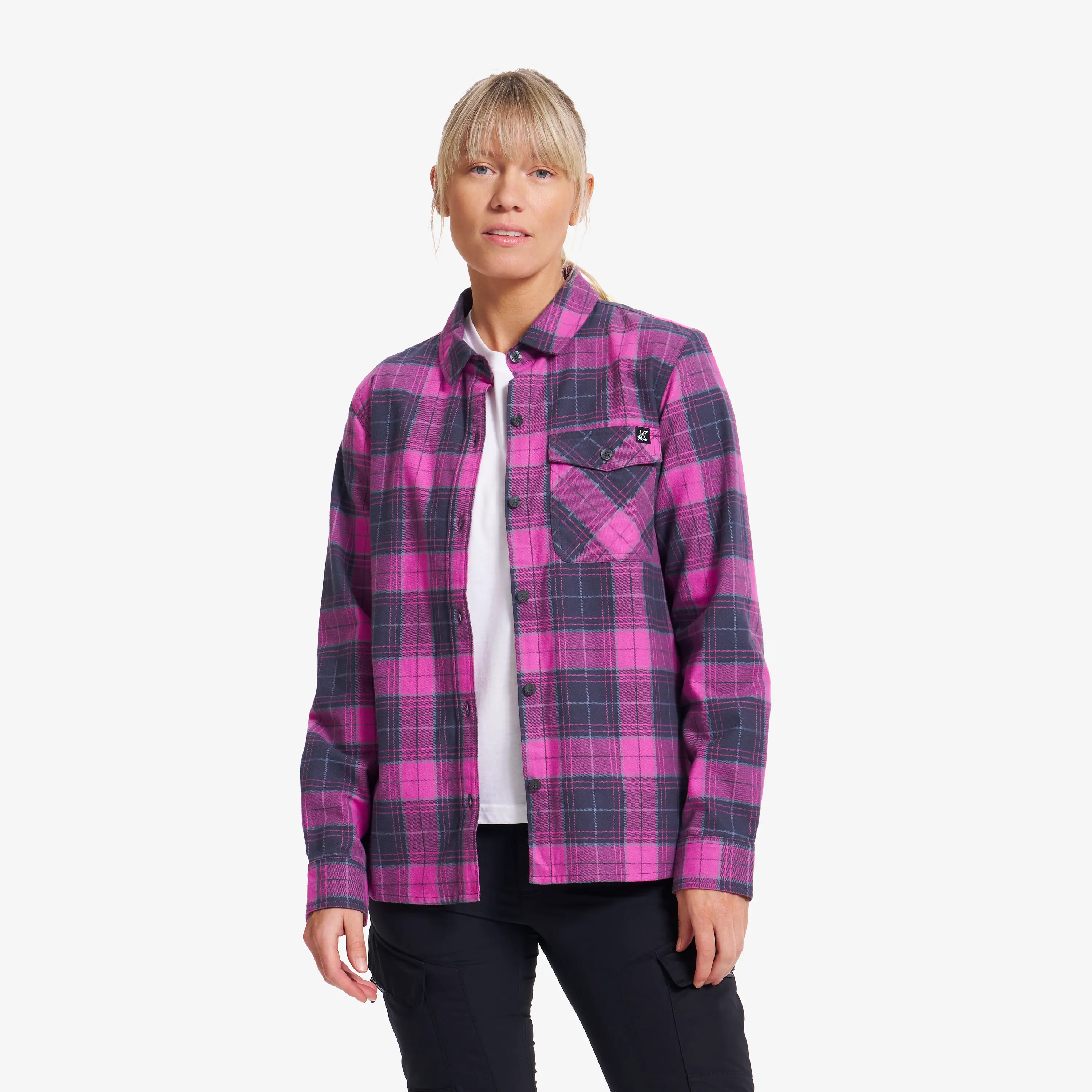 Bonfire Flannel Shirt India ink/Phlox pink Damen,