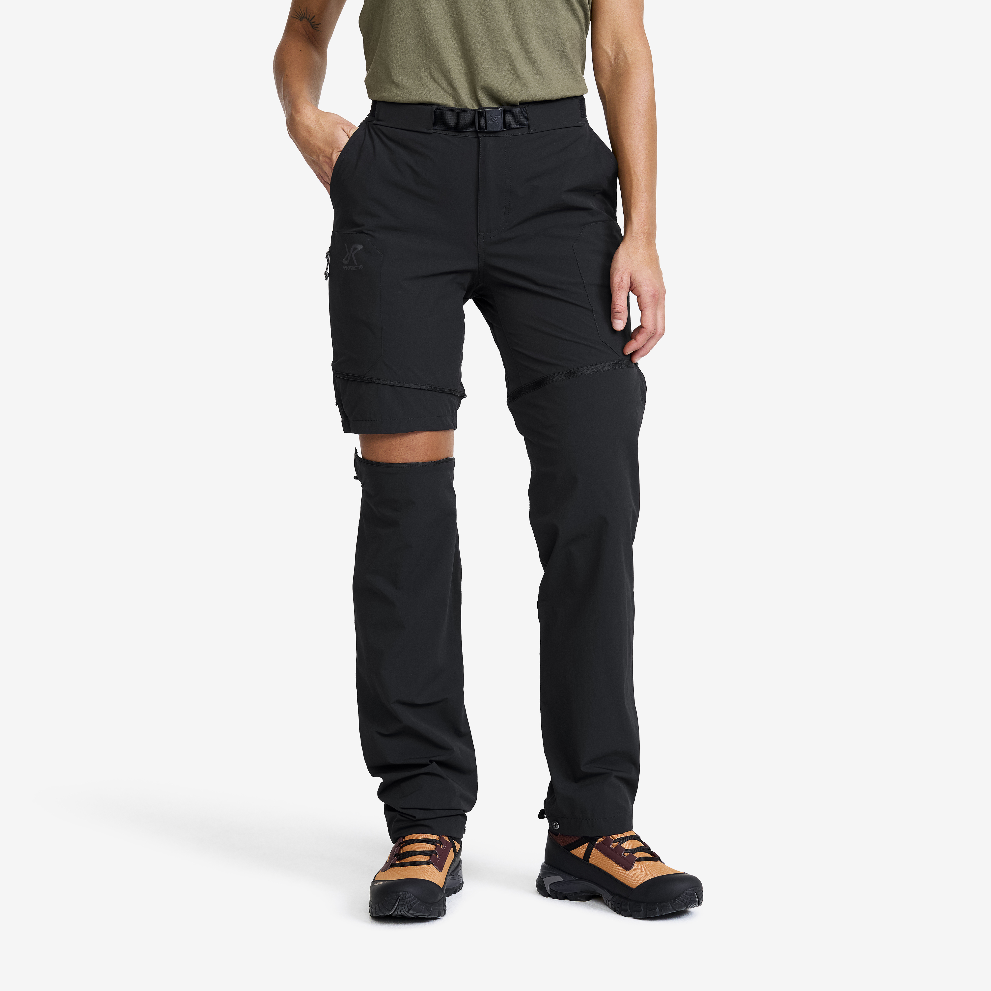 Black zip pants online