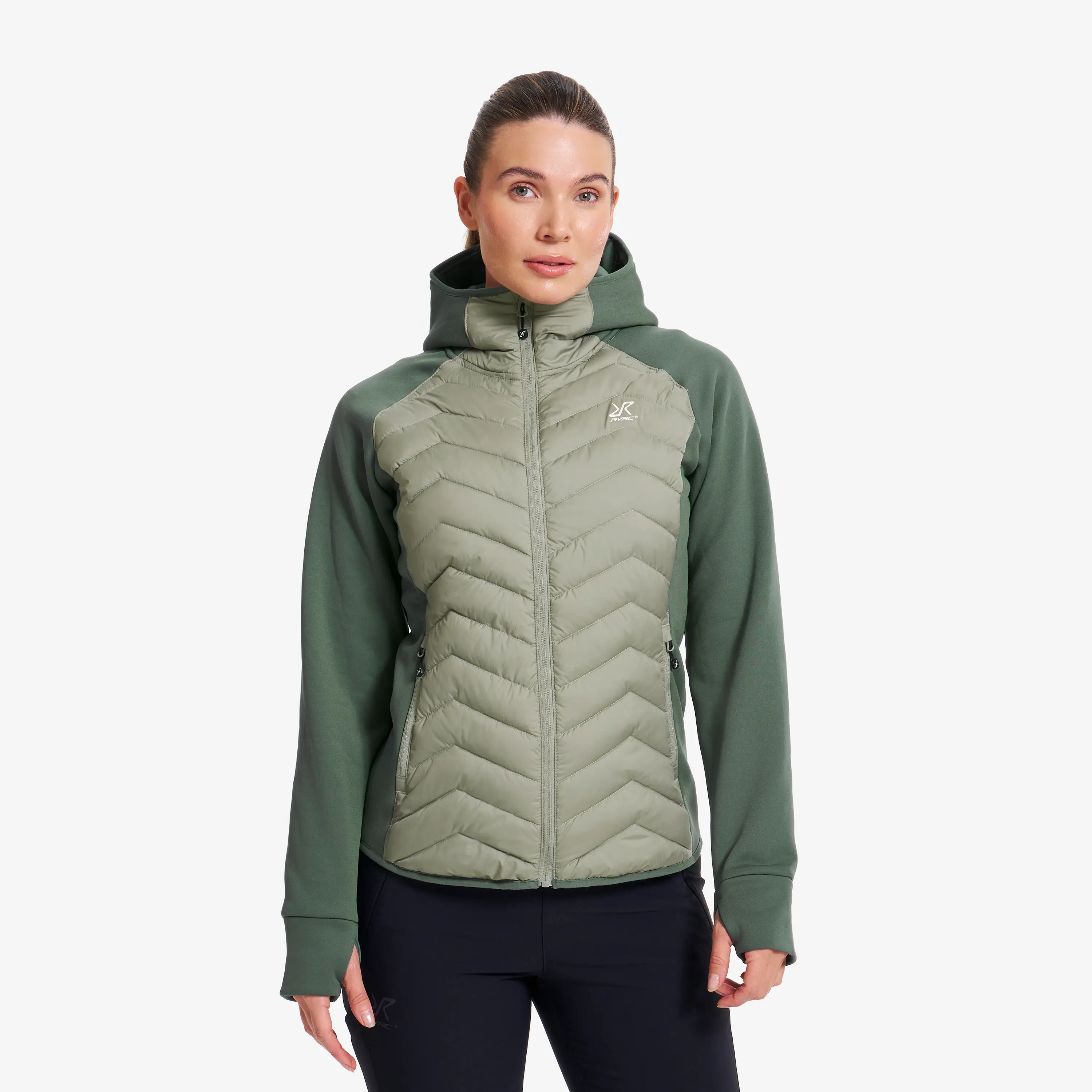 Evolution Hybrid Fleece Jacket Balsam Green/Shadow Femme, 