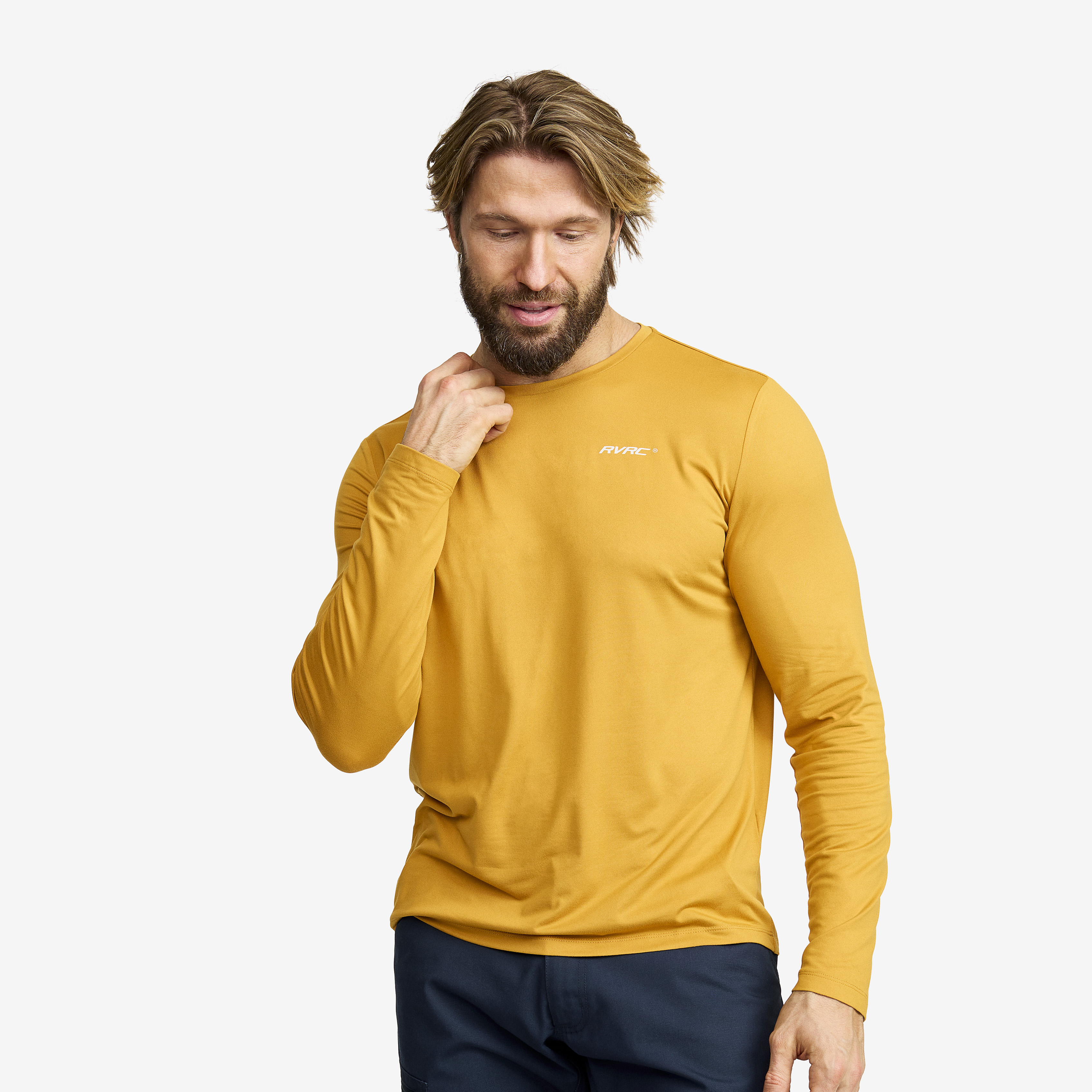 Mission Long-sleeved T-shirt - Herr - Harvest Gold, Storlek:L - Herr > Tröjor > Skjortor & Långärmade Tröjor