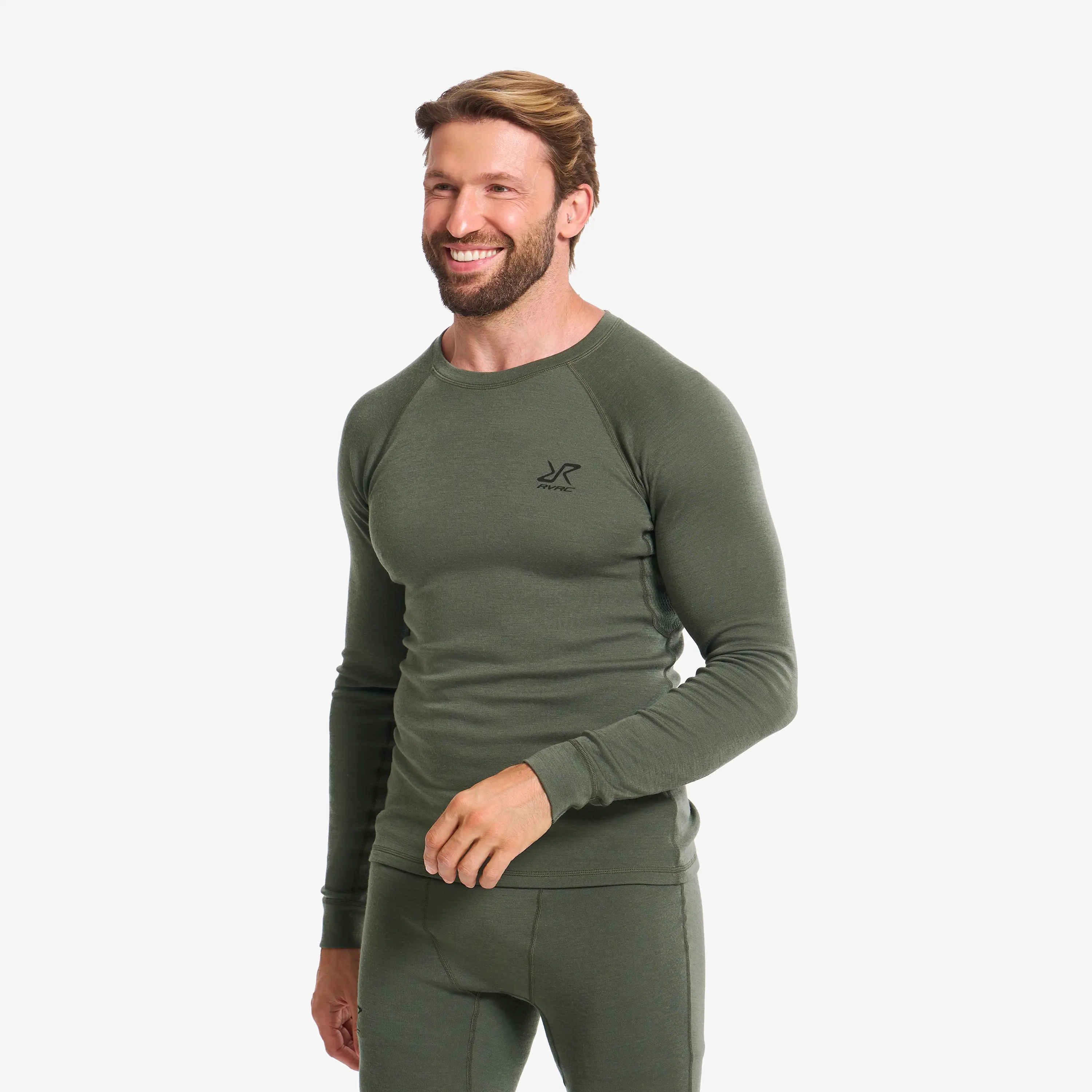 Route Merino Warm Base Layer Top Kambaba Green Herr,