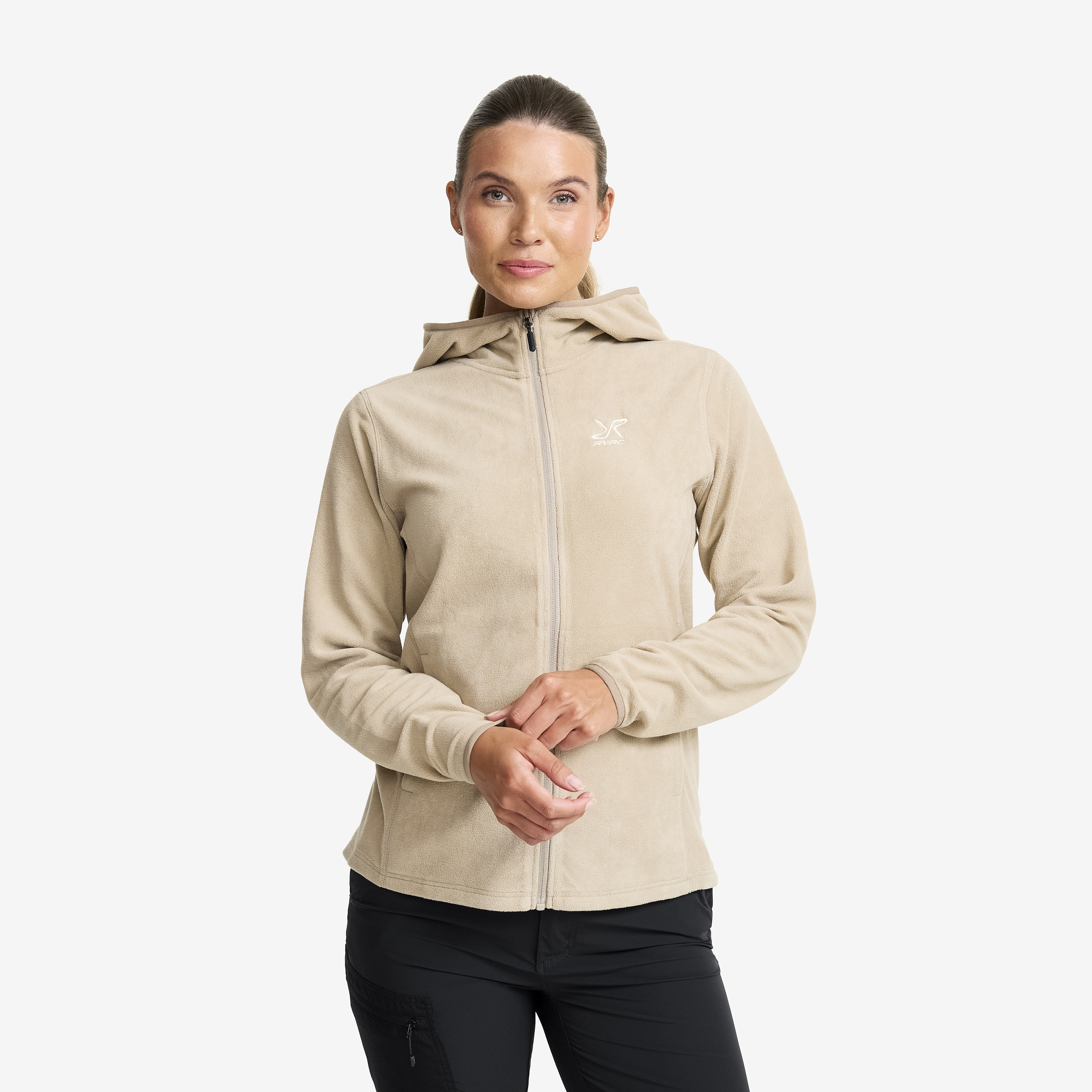 Hiker Fleece Hoodie Aluminium Damen,