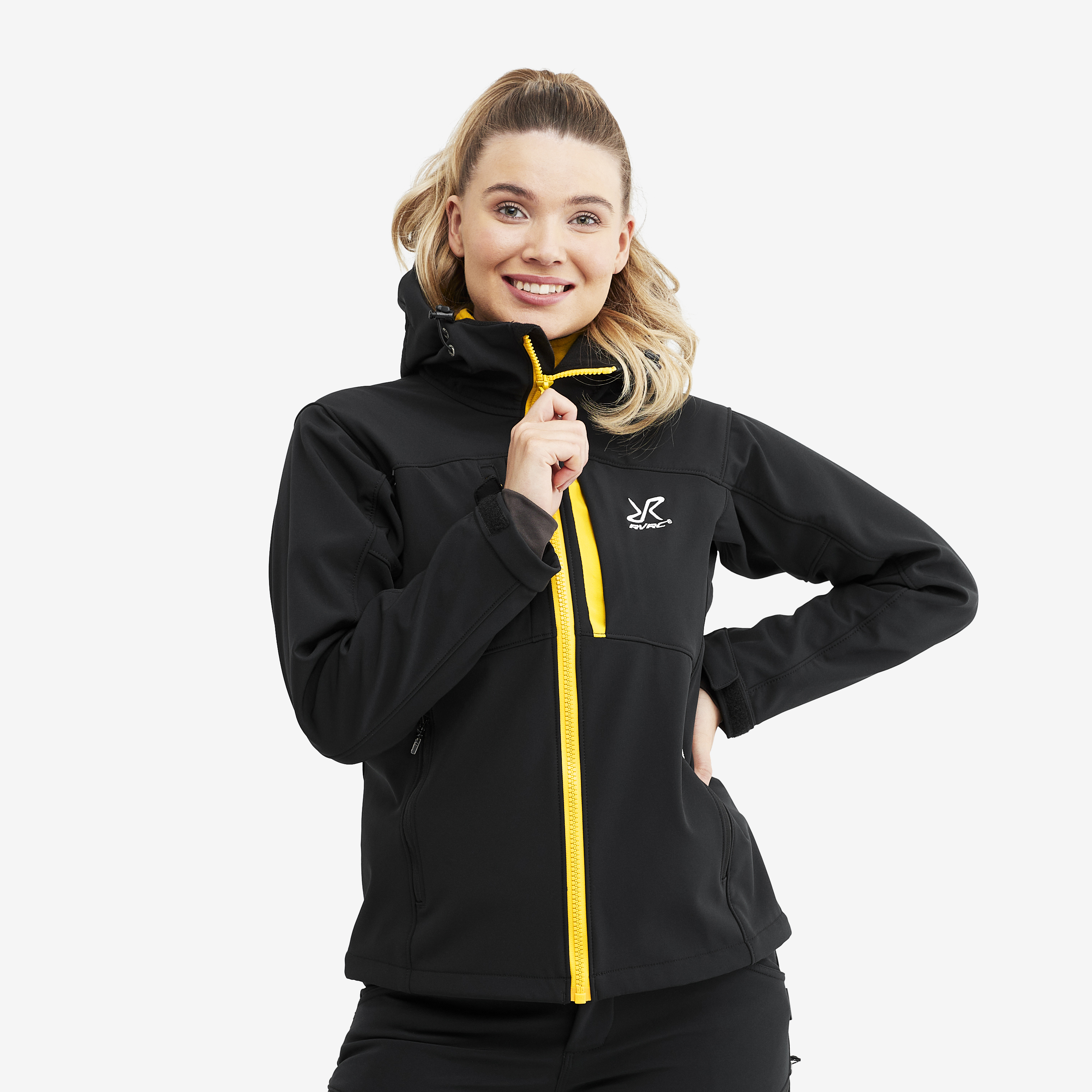 Hiball Jacket Naiset Black/Yellow Koko:XS – > Takit > Softshell-takit