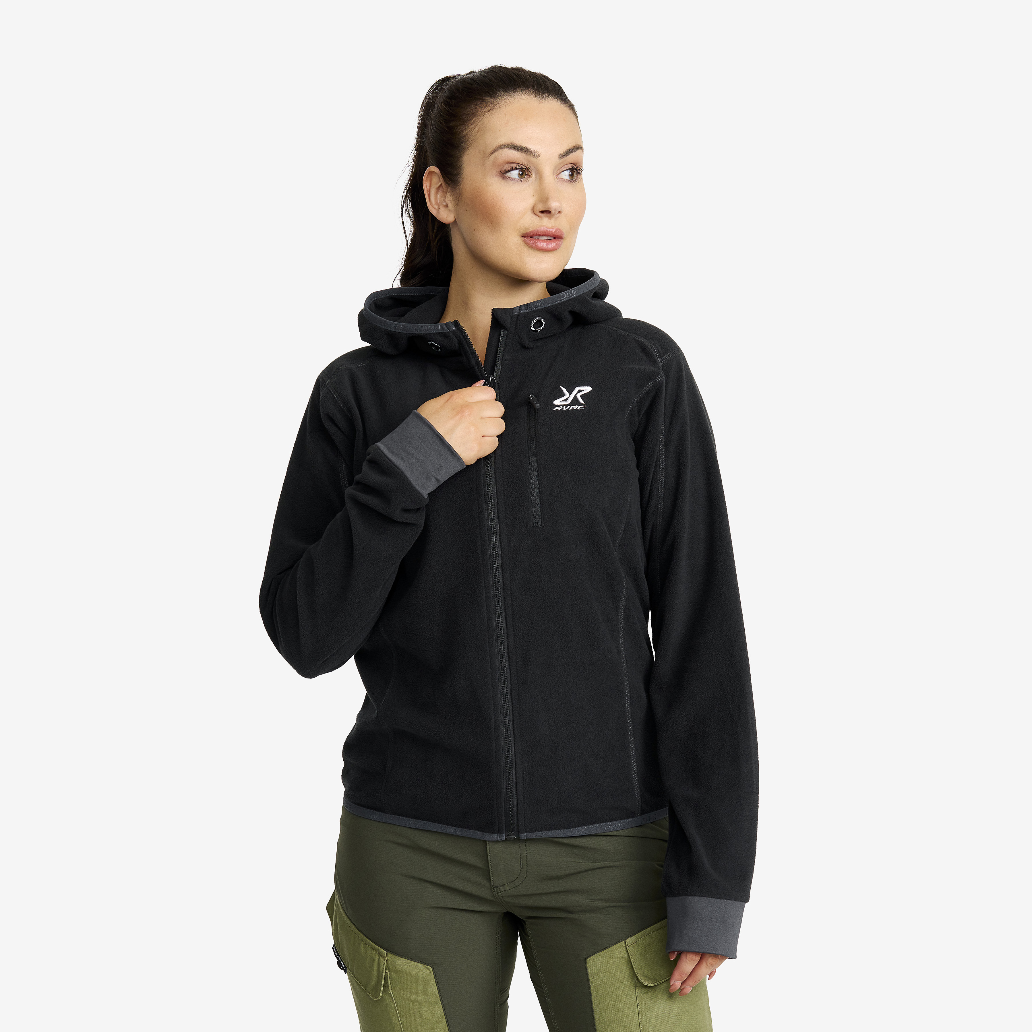 Trekker Hoodie Dame Black/Anthracite