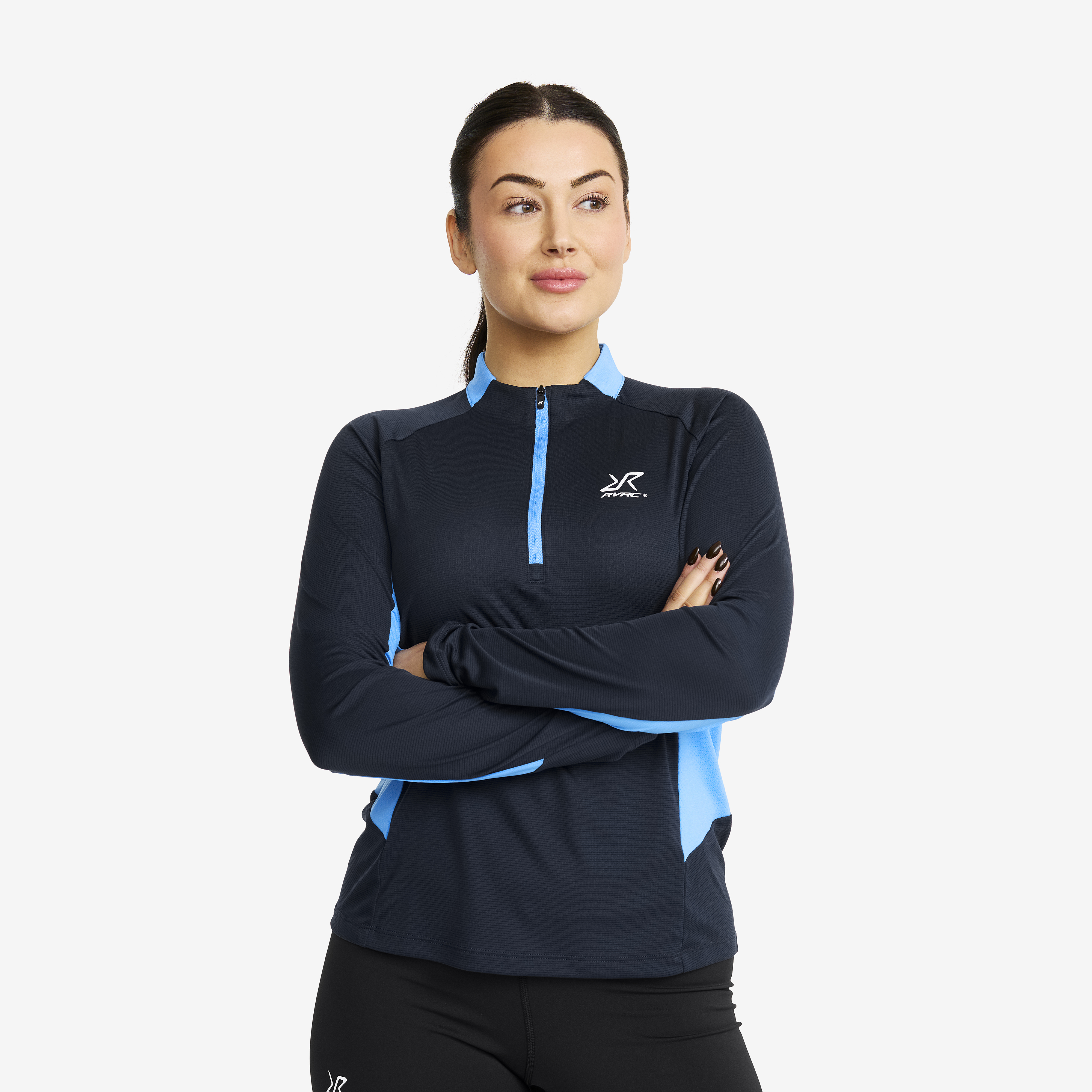 Force Light Half-zip Top Navy/Azure Blue Damen