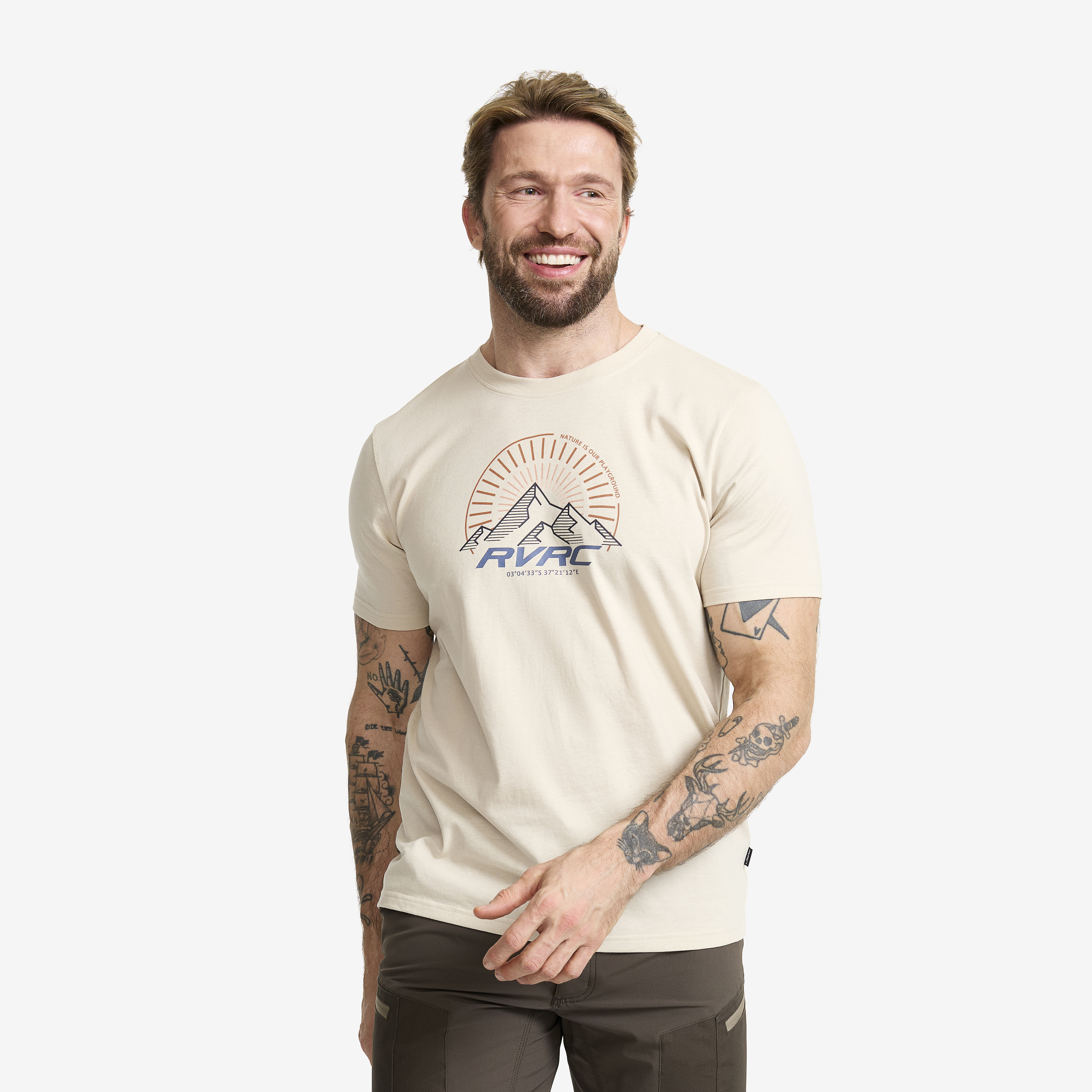 Easy Graphic T-shirt Oatmeal Herr