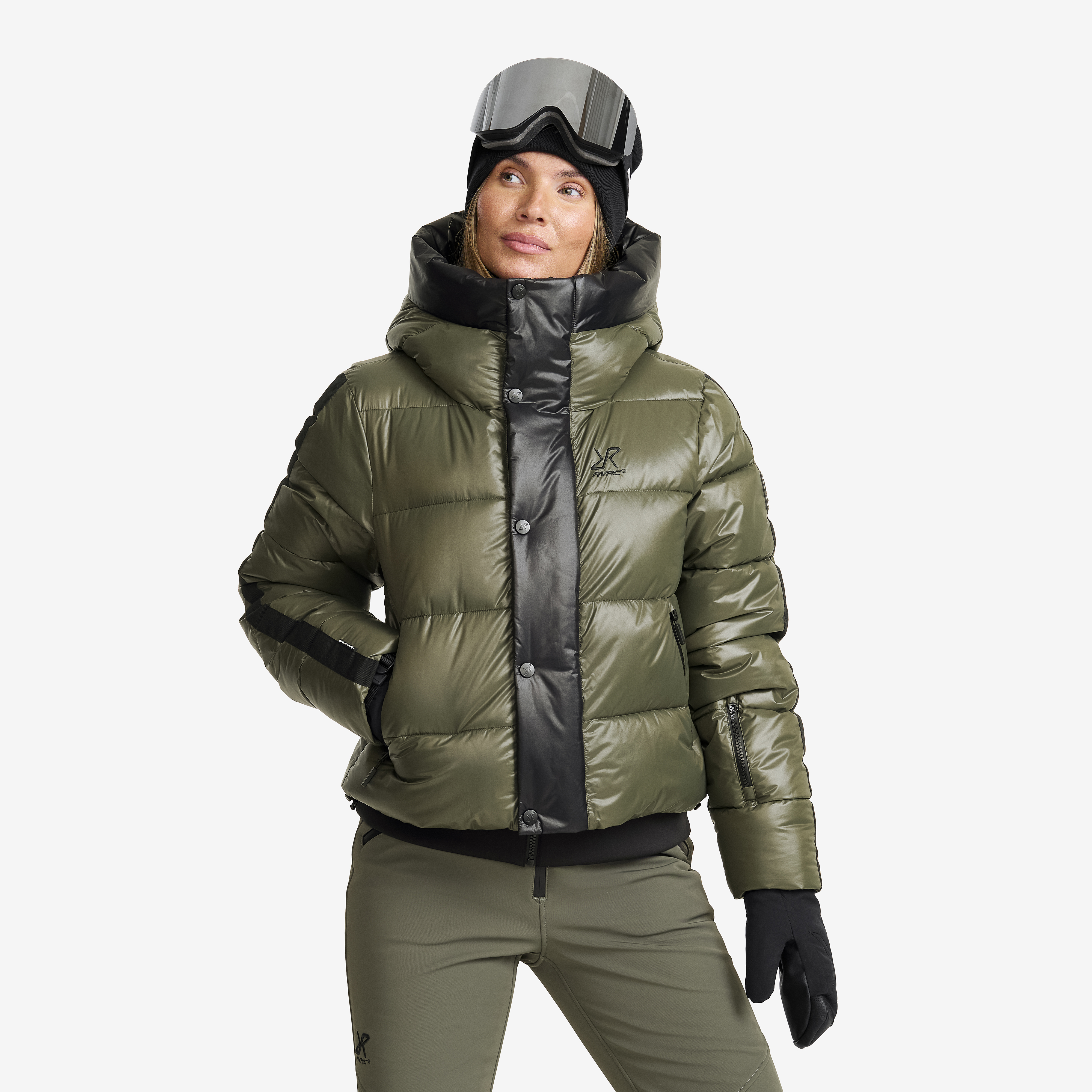 Raise Puffer Ski Jacket Kambaba Green Mujeres,