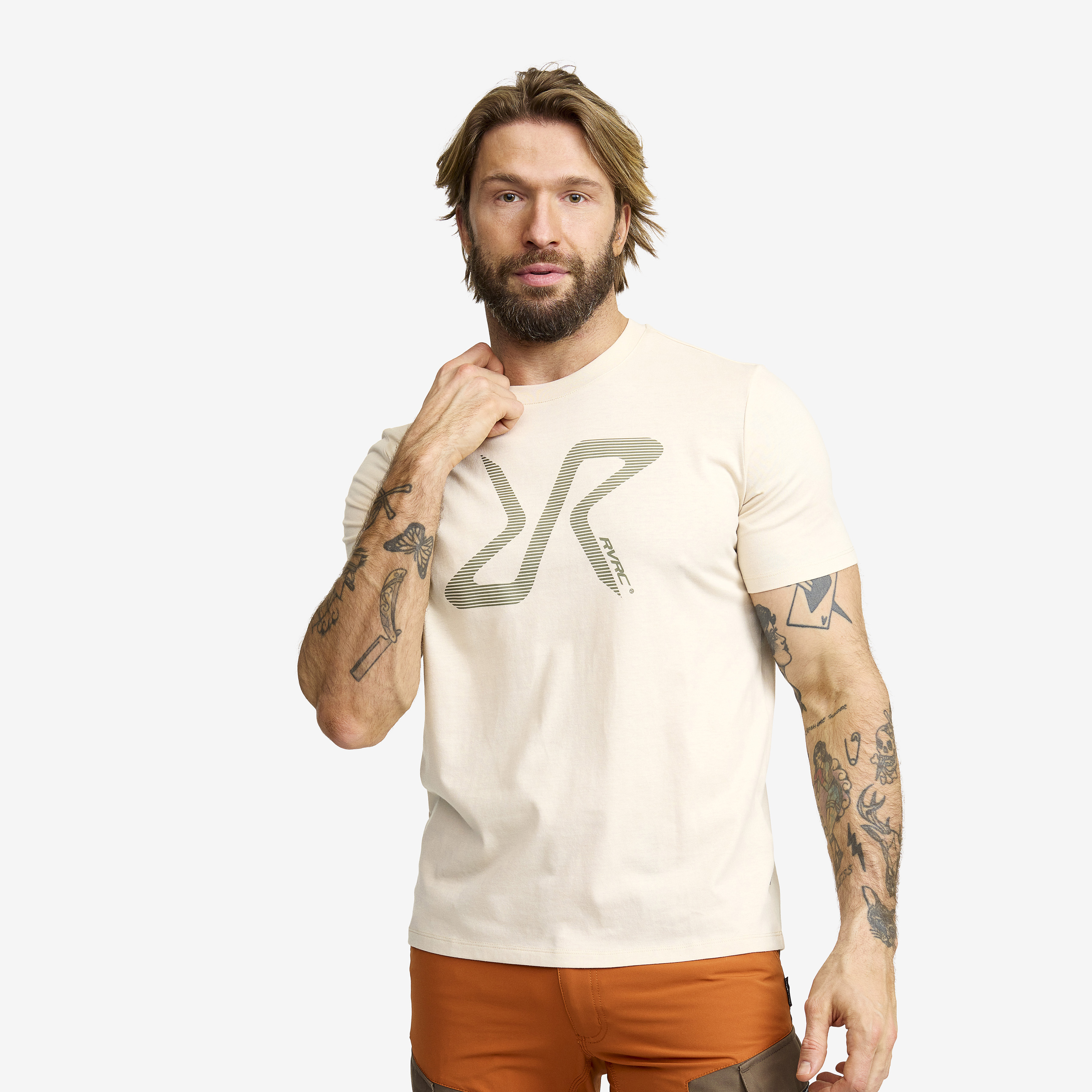Easy Graphic Logo T-Shirt Herre Oatmeal