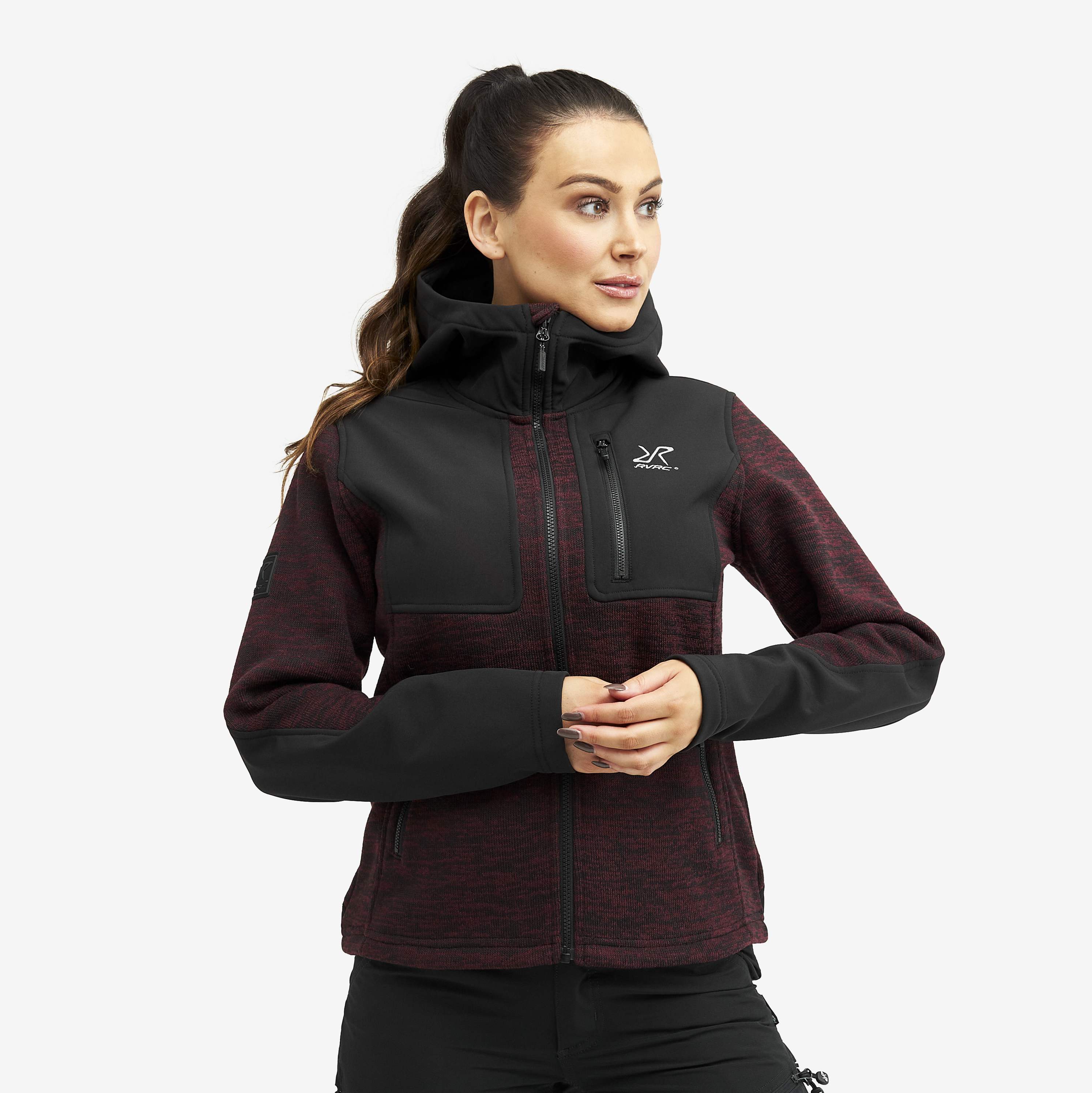 Wander Pro Wool Hoodie Bison Red Femme