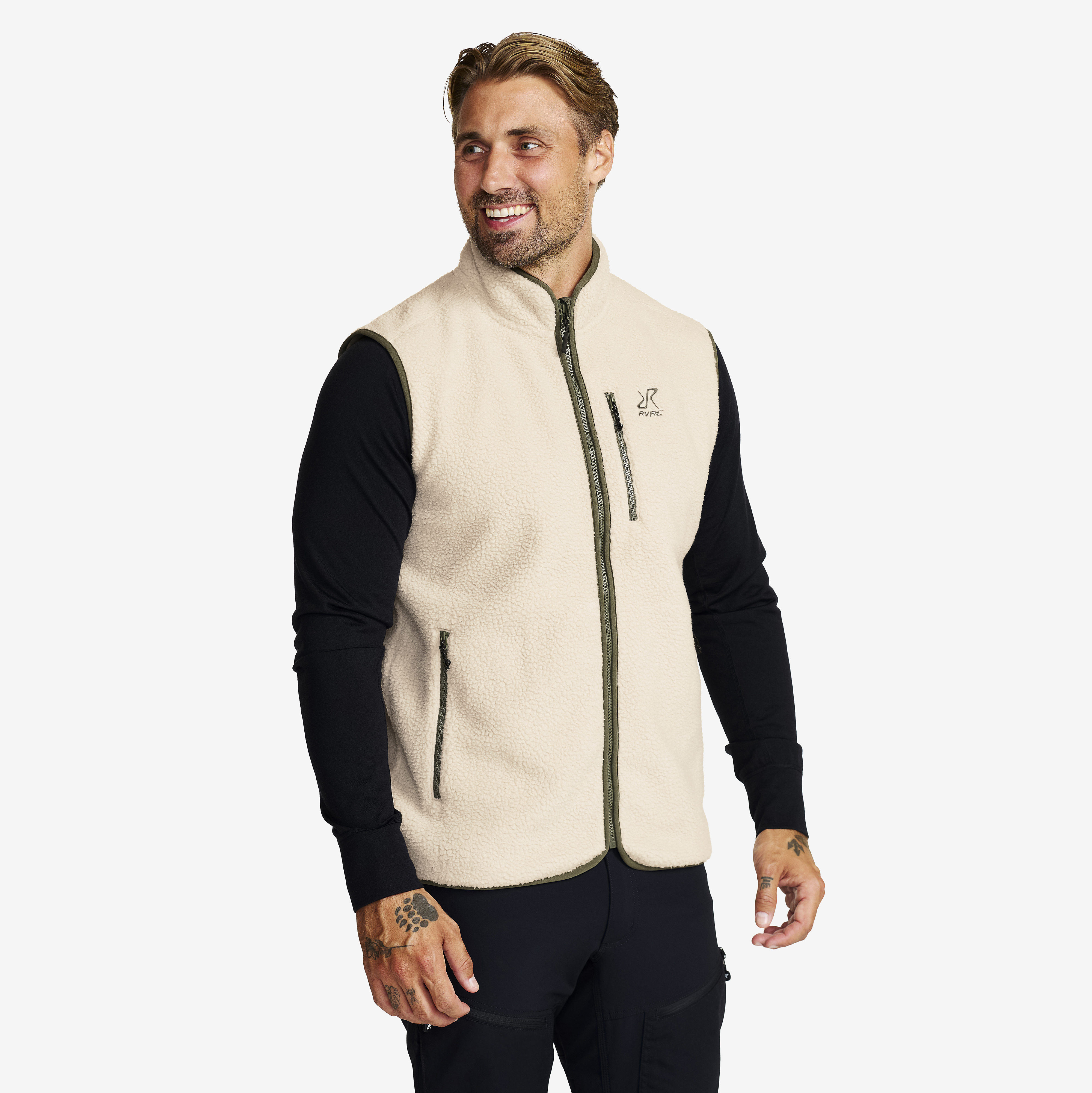 Canyon Full-zip Pile Fleece Vest Peyote/Thyme Herre,