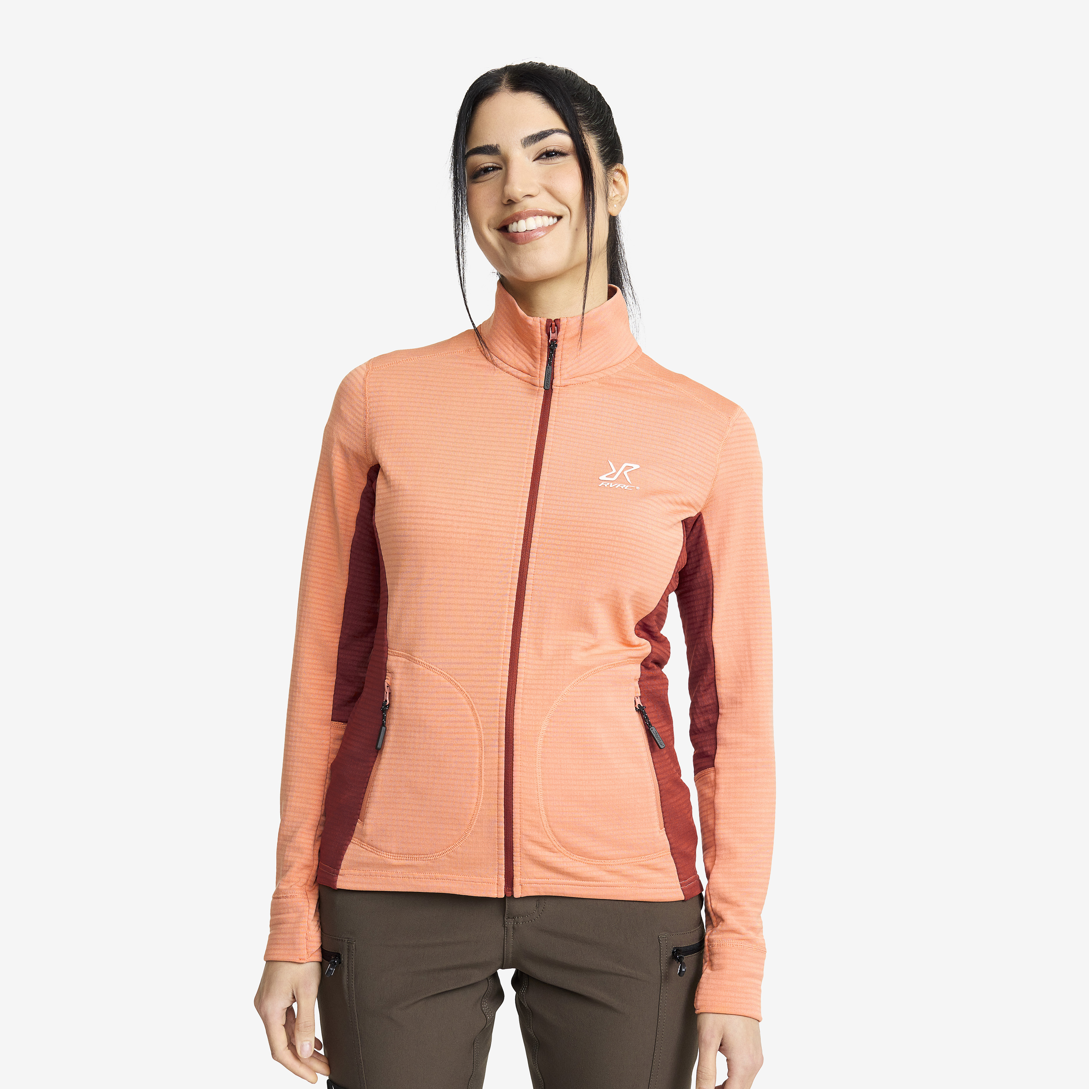 Waffle Full-zip Fleece – Dam – Honey Pink Storlek:S – Dam > Tröjor > Fleece