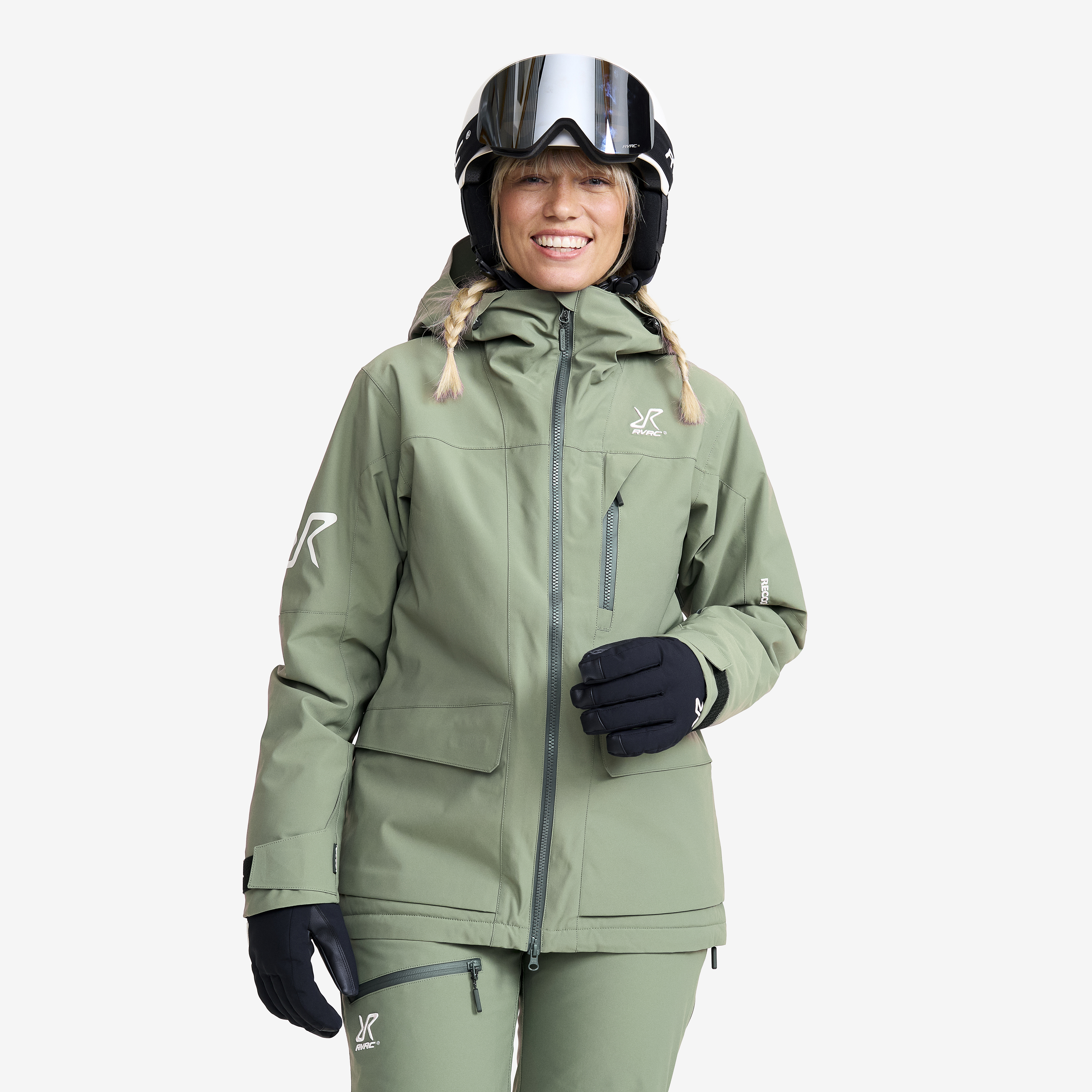 AccXel Insulated 2L Ski Jacket Women Dusty Green | RevolutionRace