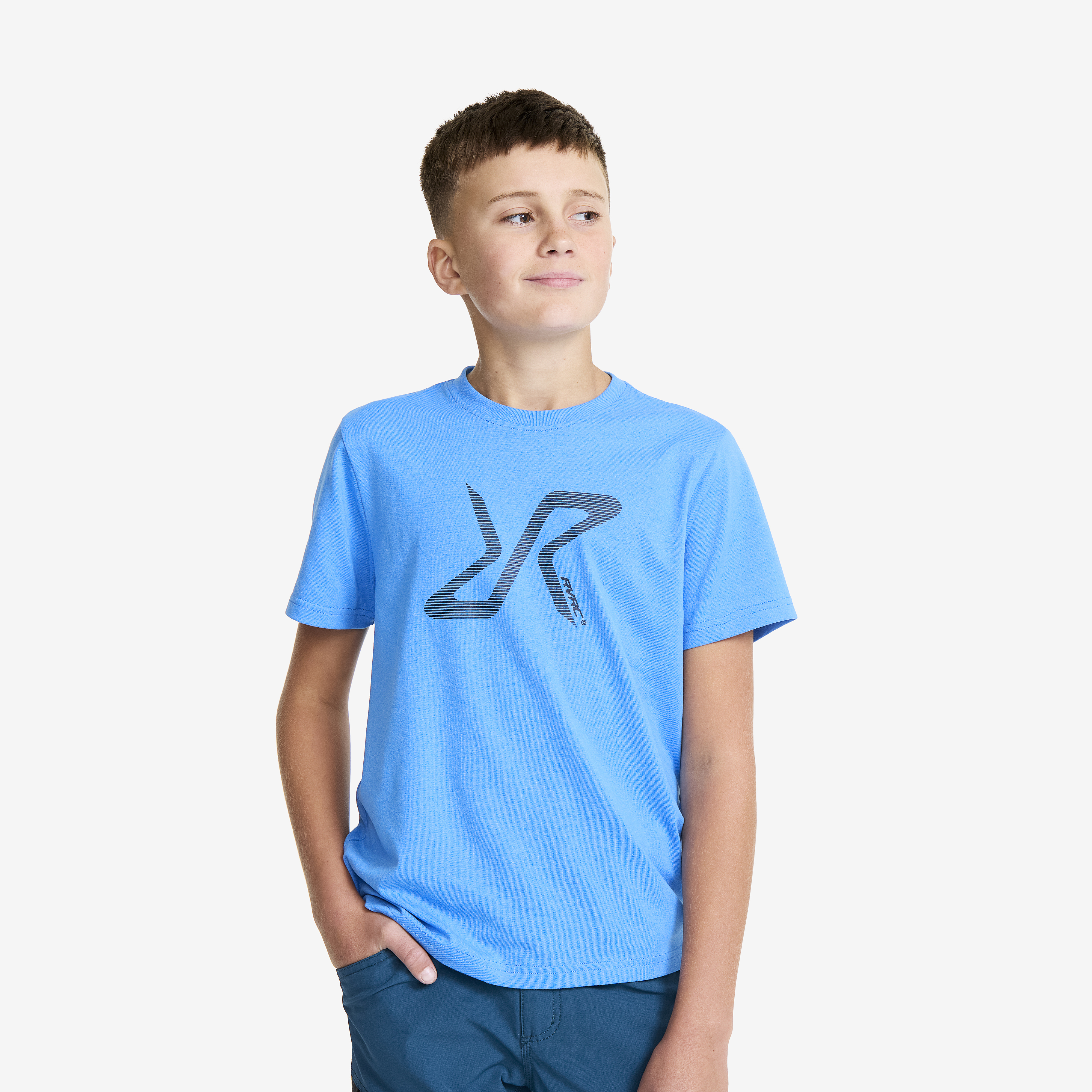 Easy Graphic Logo T-shirt Azure Blue Teens,