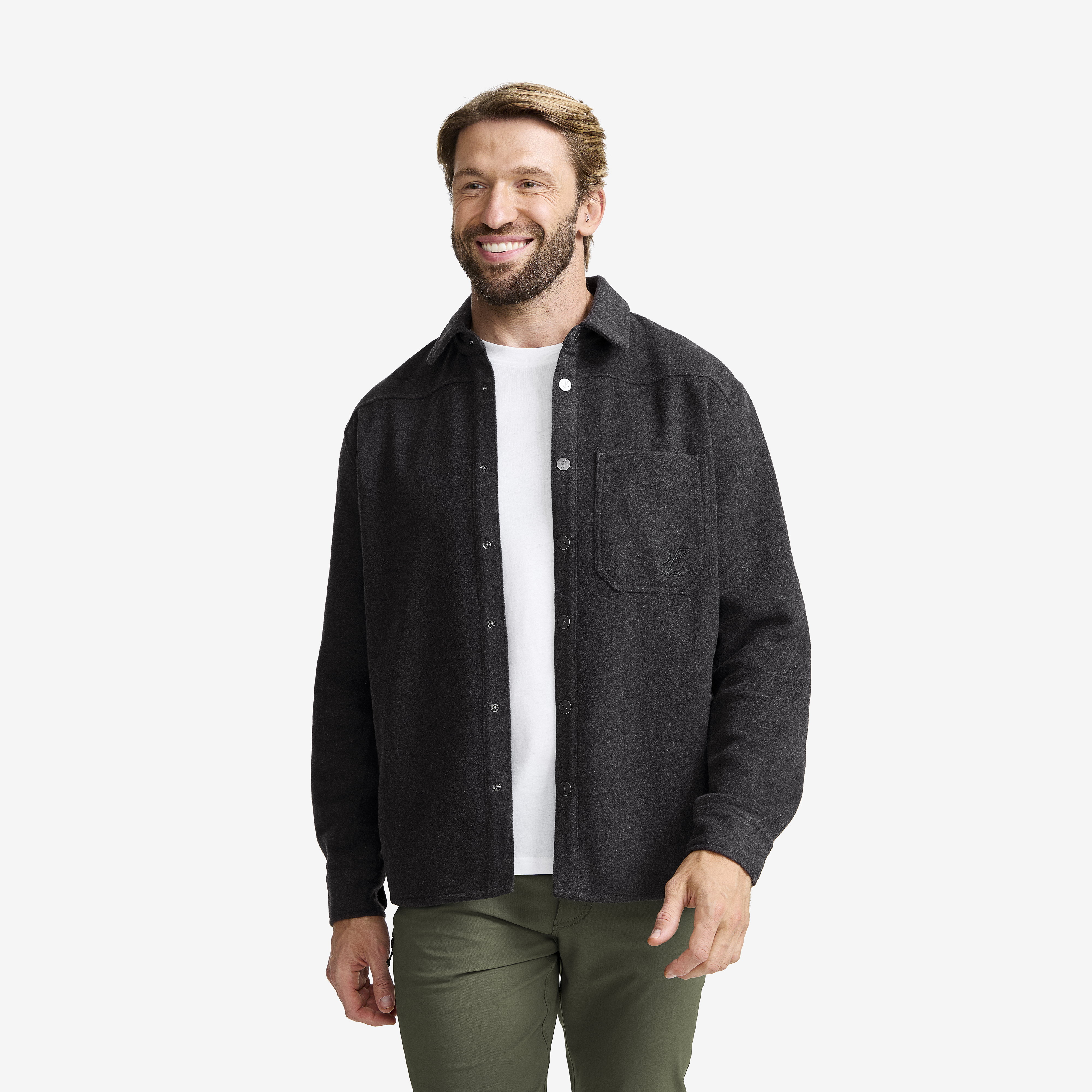 Highland Warm Overshirt Anthracite Herre,