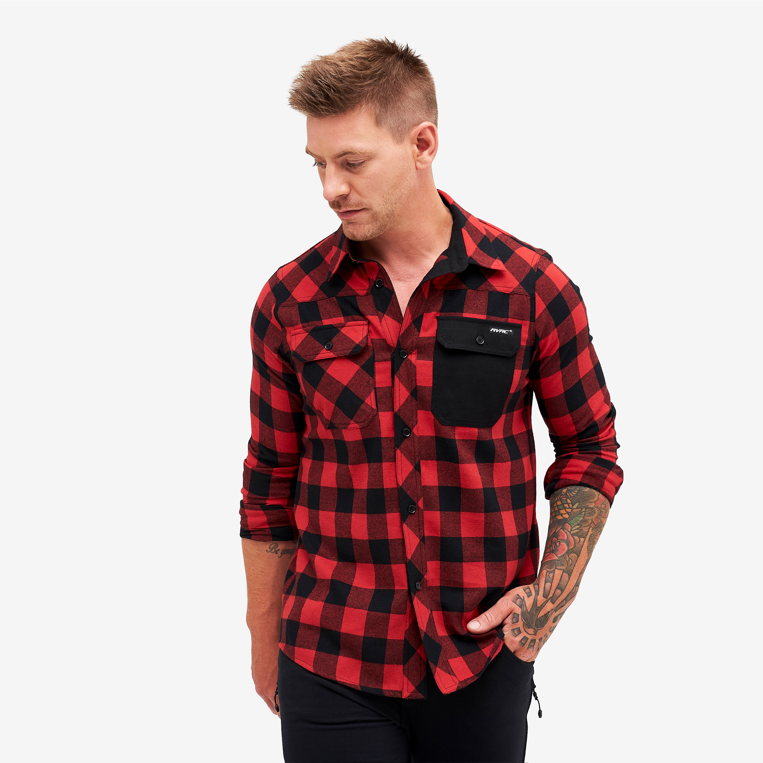 Campfire Shirt Black/Dark Red Herren,