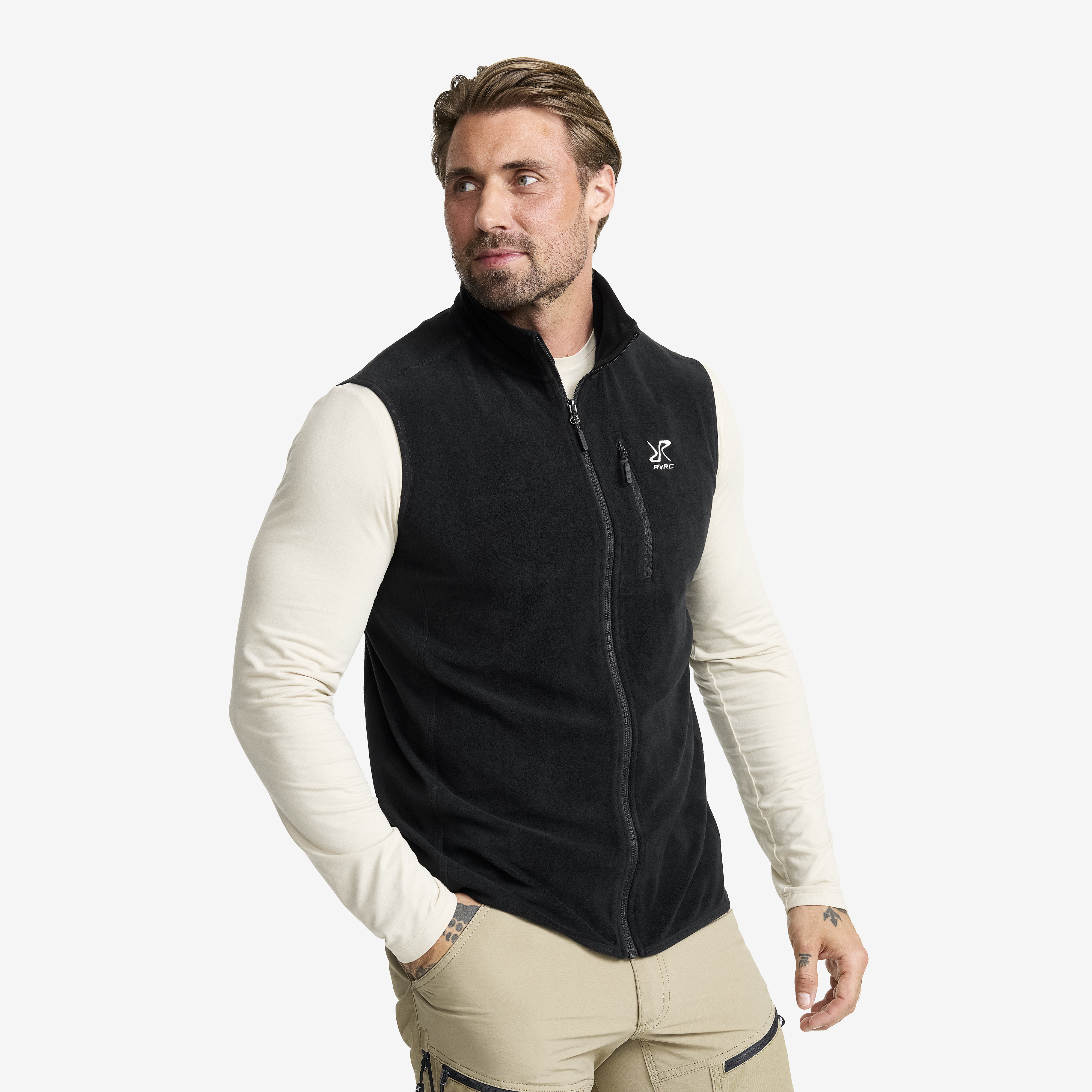Hiker Fleece Vest Black Herren,