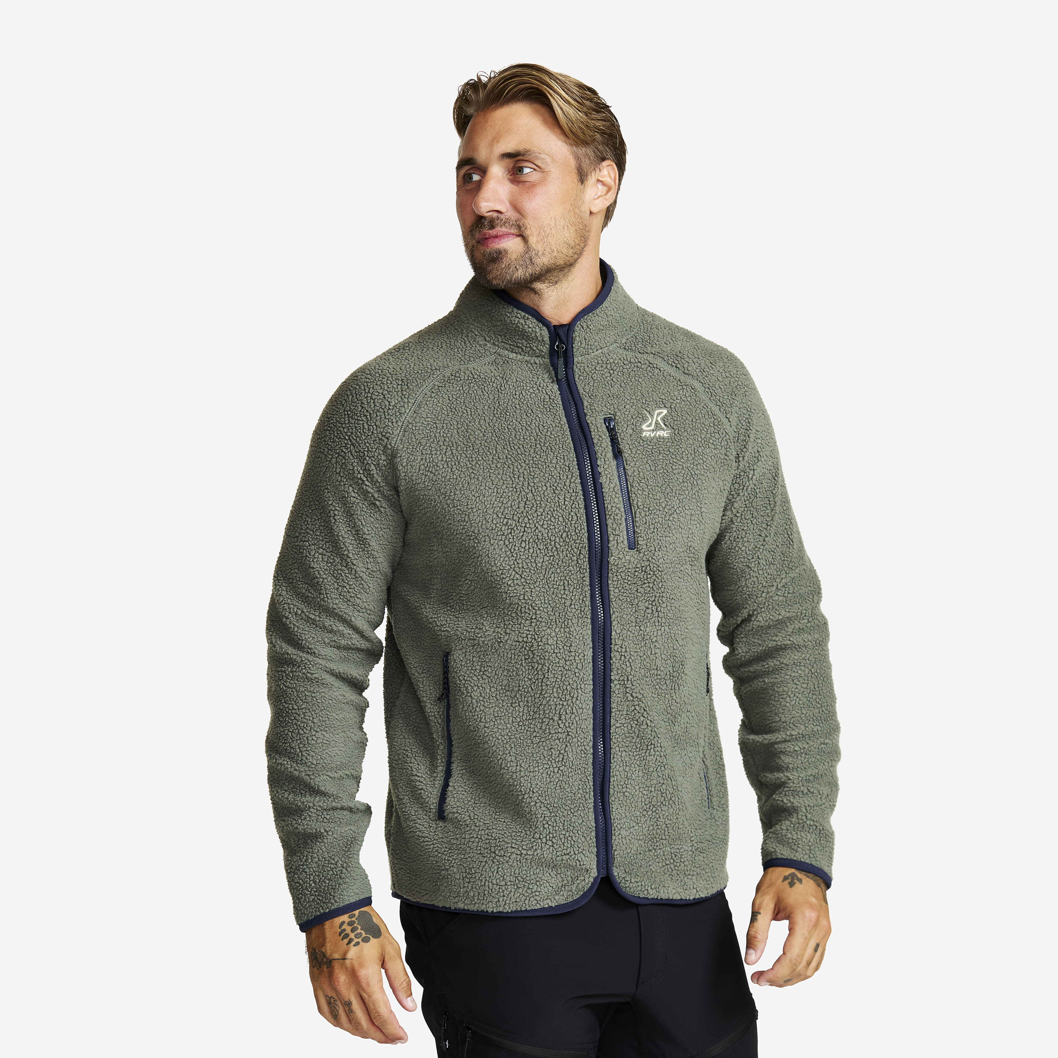 Canyon Full-zip Pile Fleece Herre Castor Gray/Navy, Størrelse:S - Herre > Overdele > Fleece & Midlayers