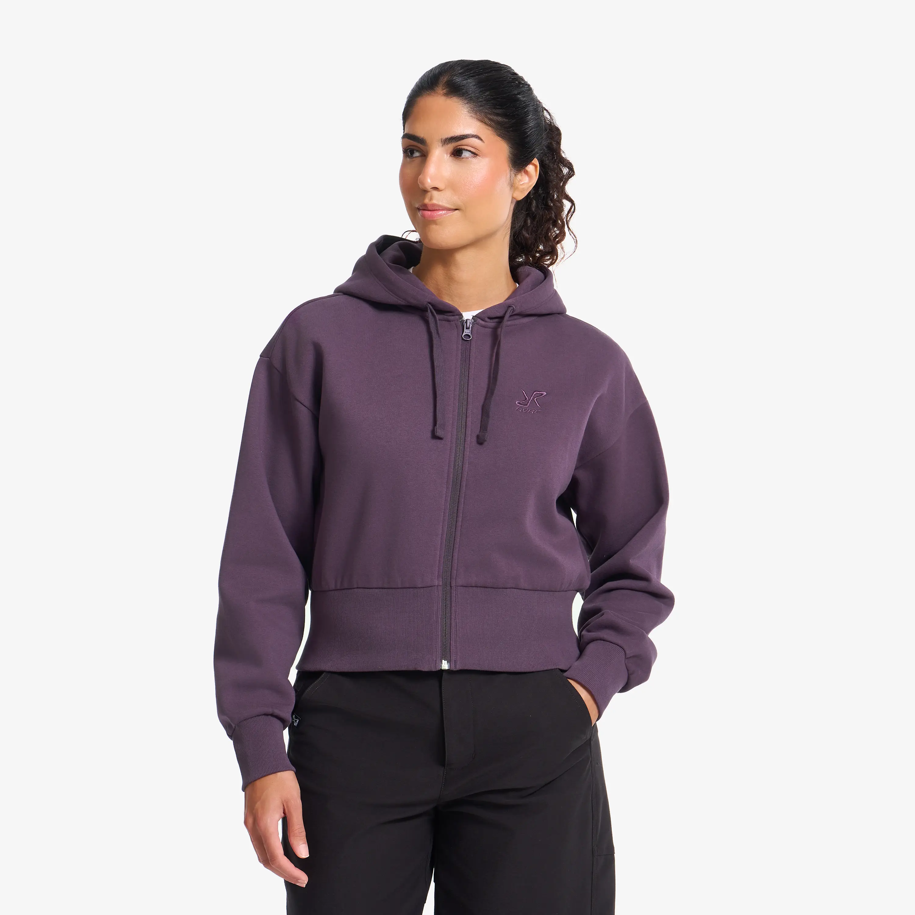 RVRC Cropped Zip Hoodie Nightshade Women,