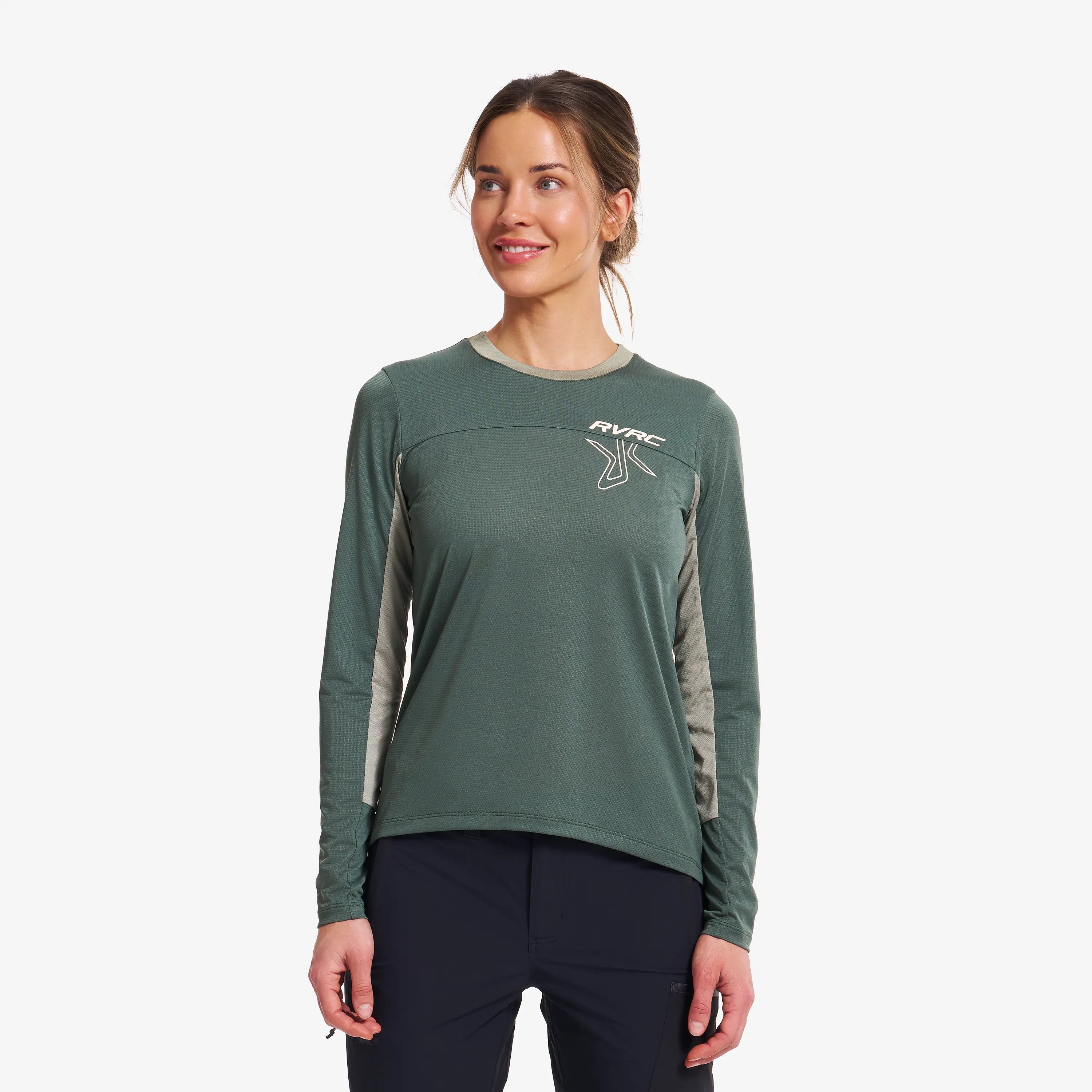 Shred Long-sleeved MTB Jersey Balsam Green/Shadow Damen, 
