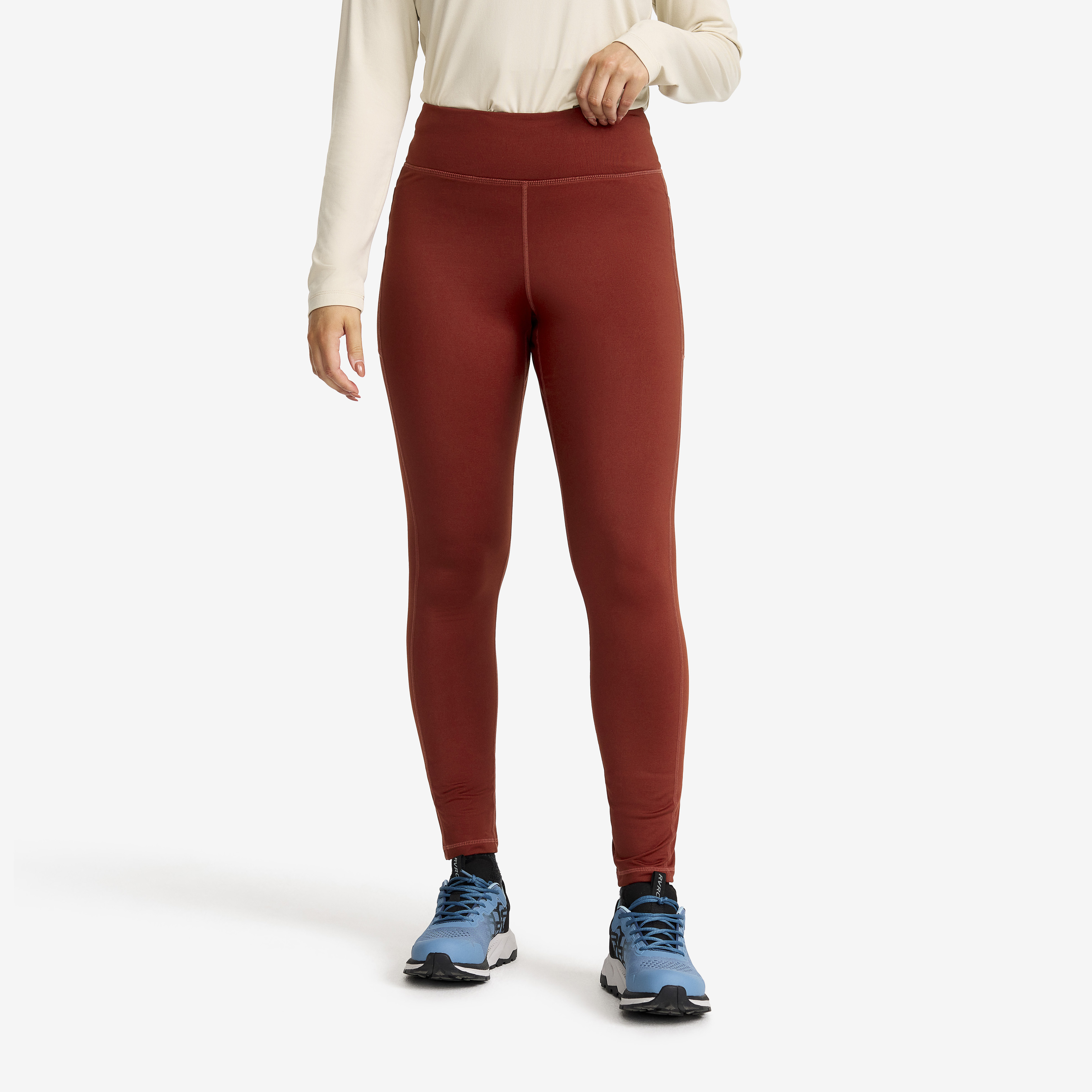 Alaska Fleece Lined Tights Fired Brick Dames