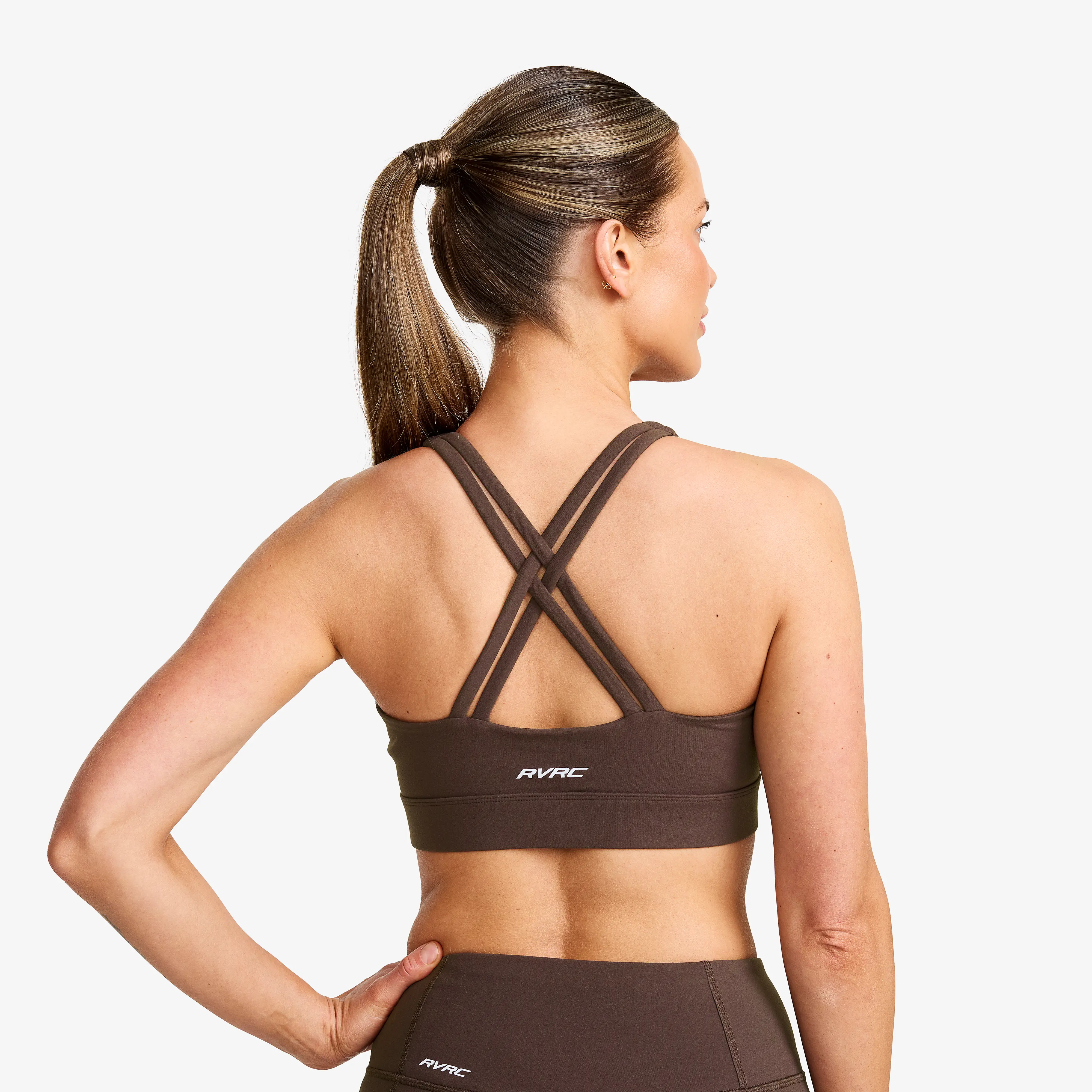 Rapid Medium Sports Bra Seal Brown Femme,