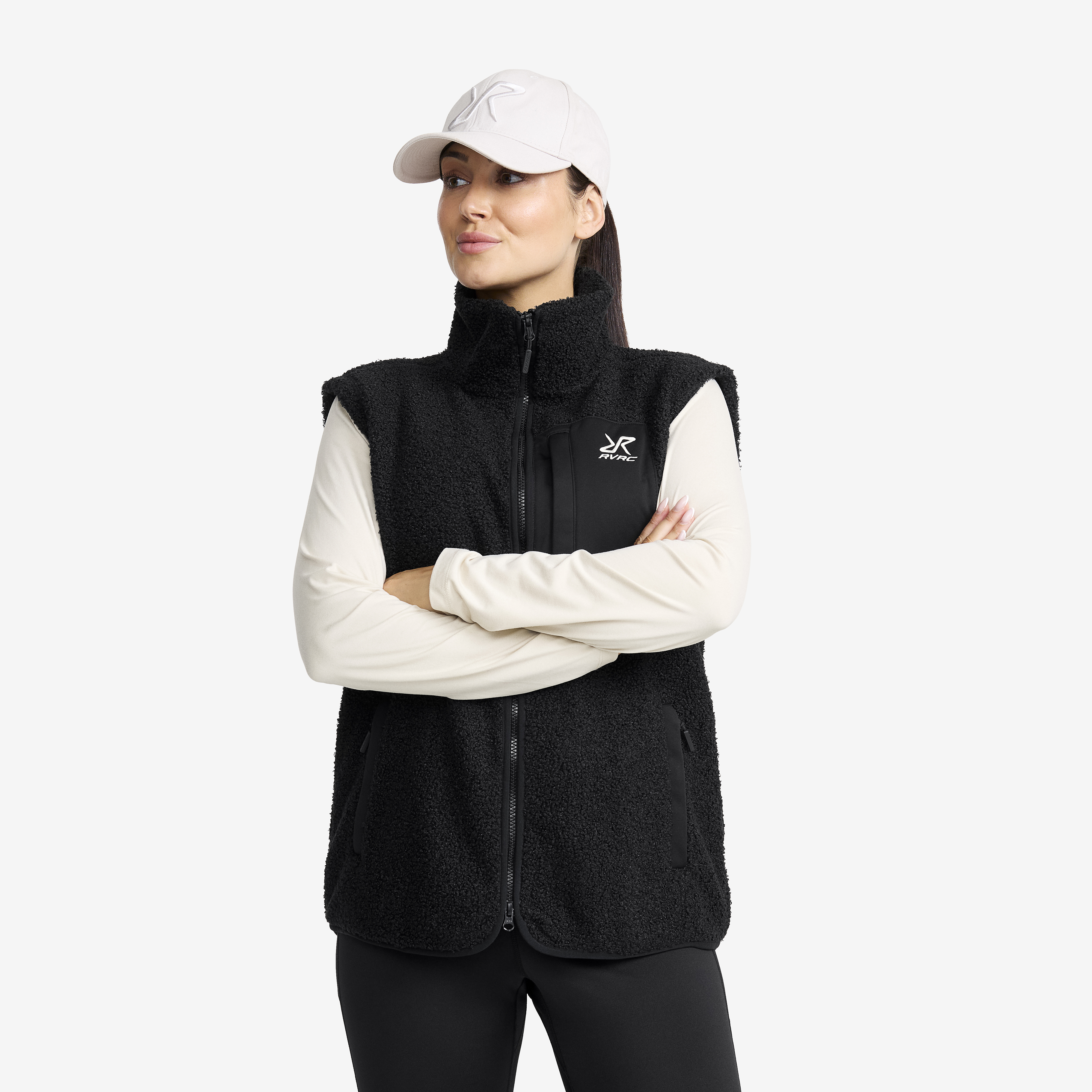 Bigfoot Pile Fleece Vest Black Damen,