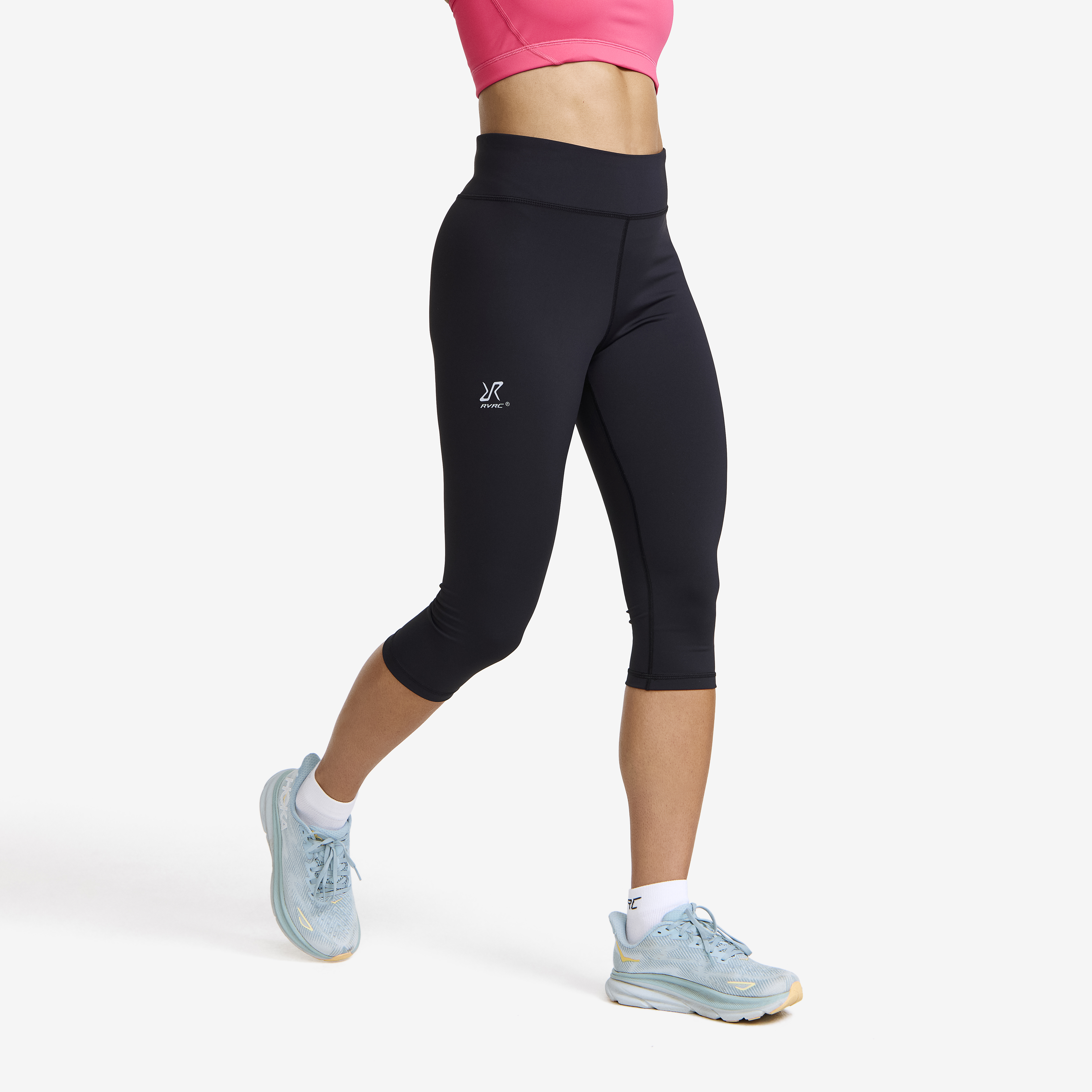 Flow High-waisted Capri Leggings Black Damen